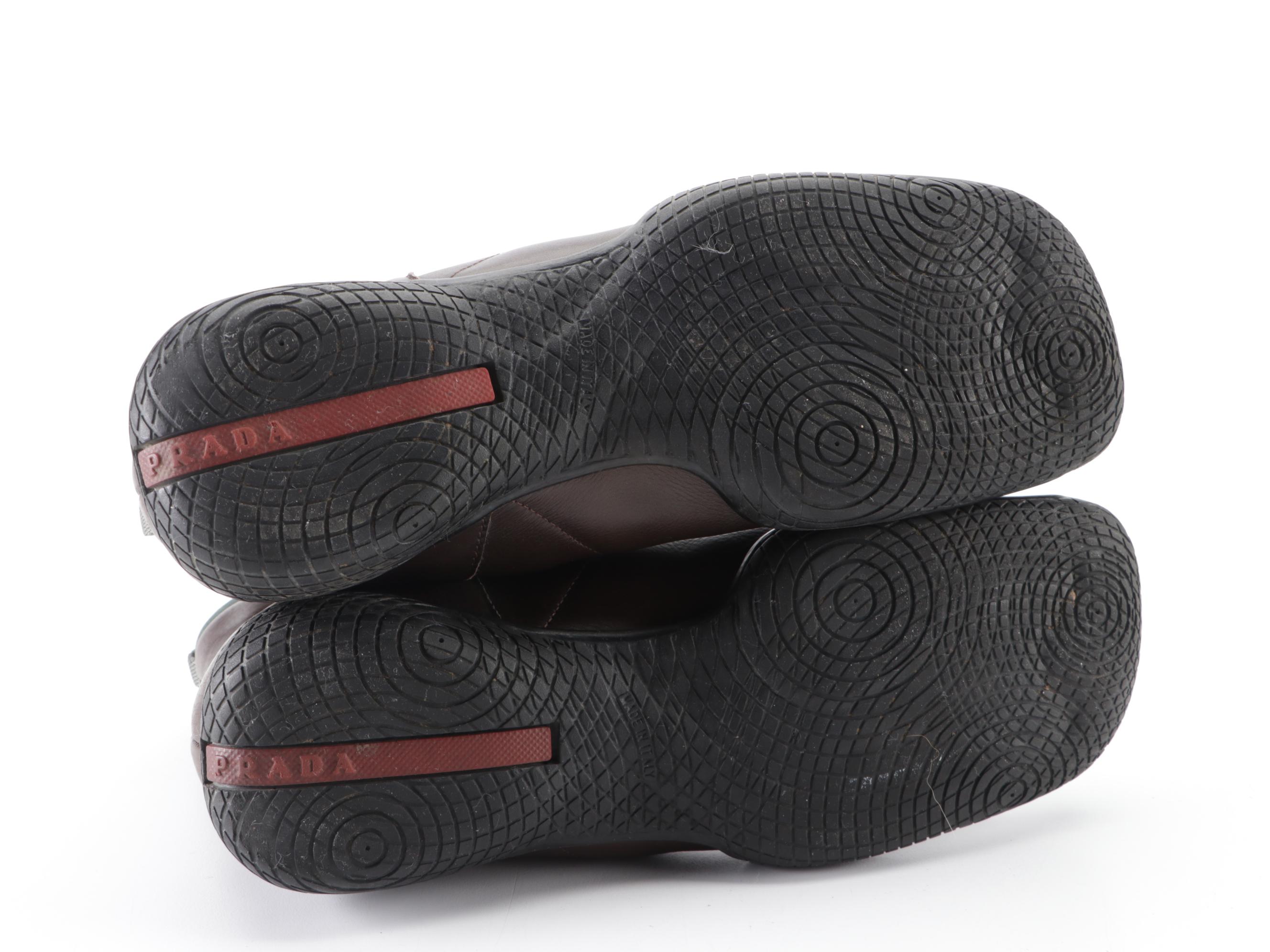 Prada Sport Chelsea Boots in Brown Leather