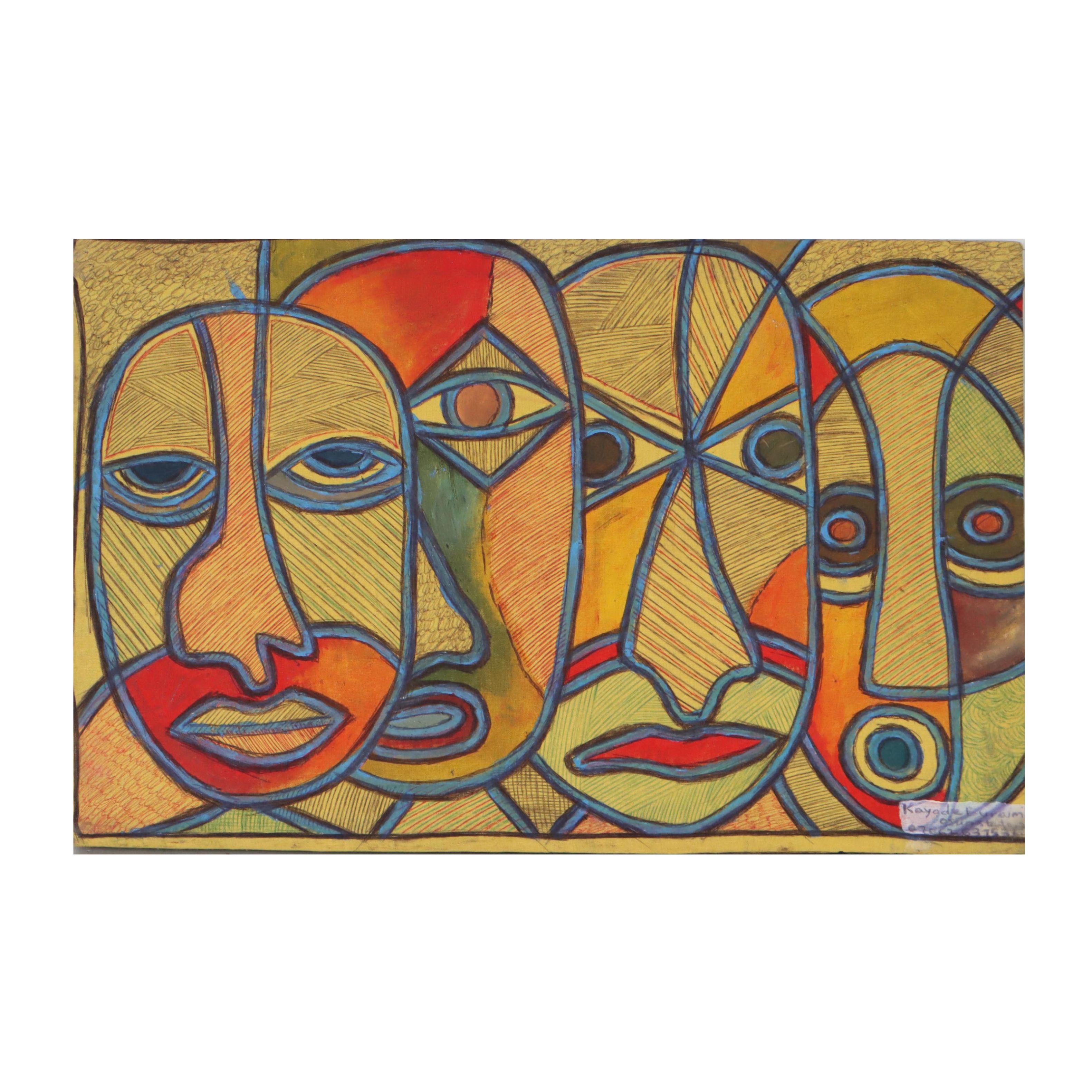 Kayode Buraimoh Mixed Media Painting, 2013