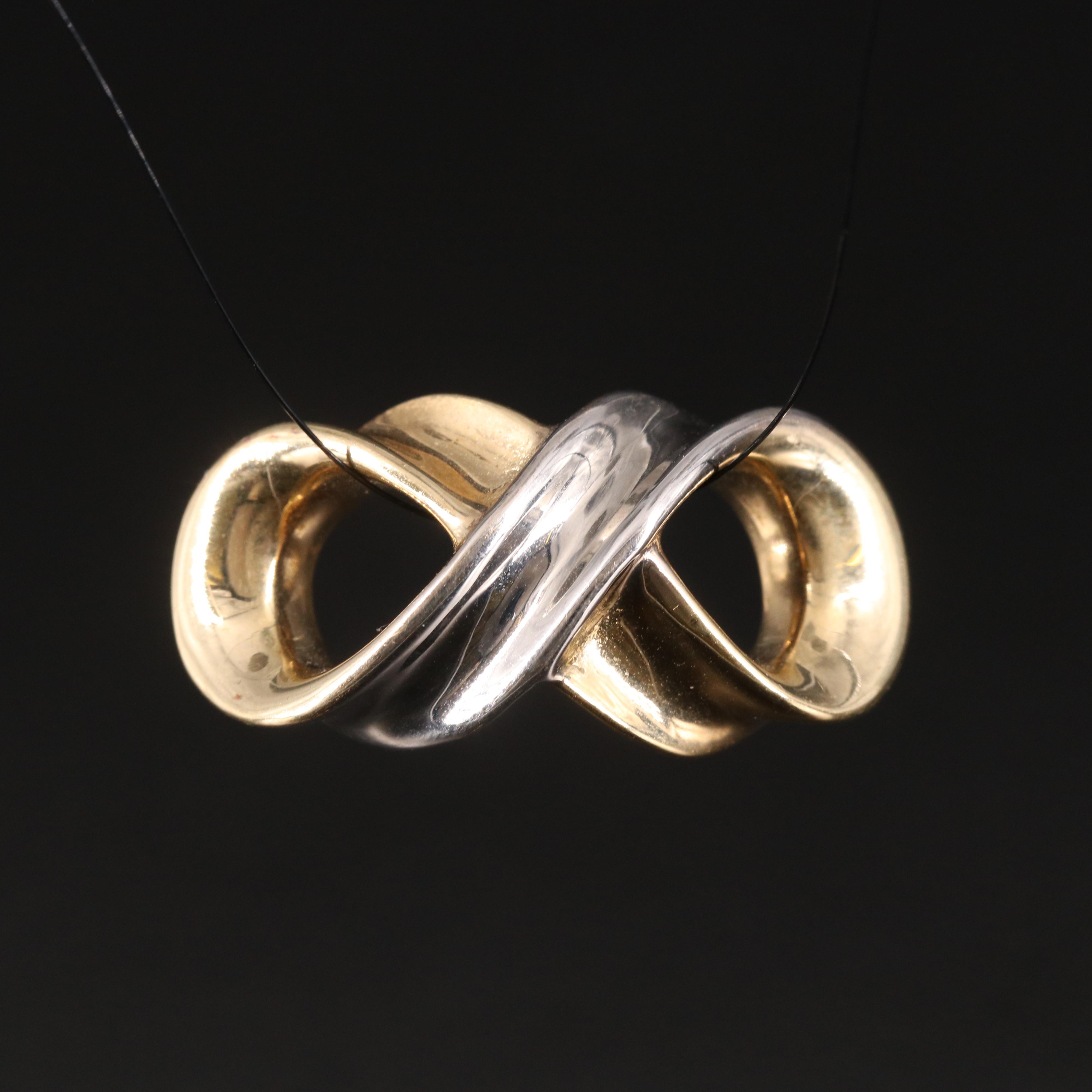 14K Two-Tone Infinity Slide Pendant