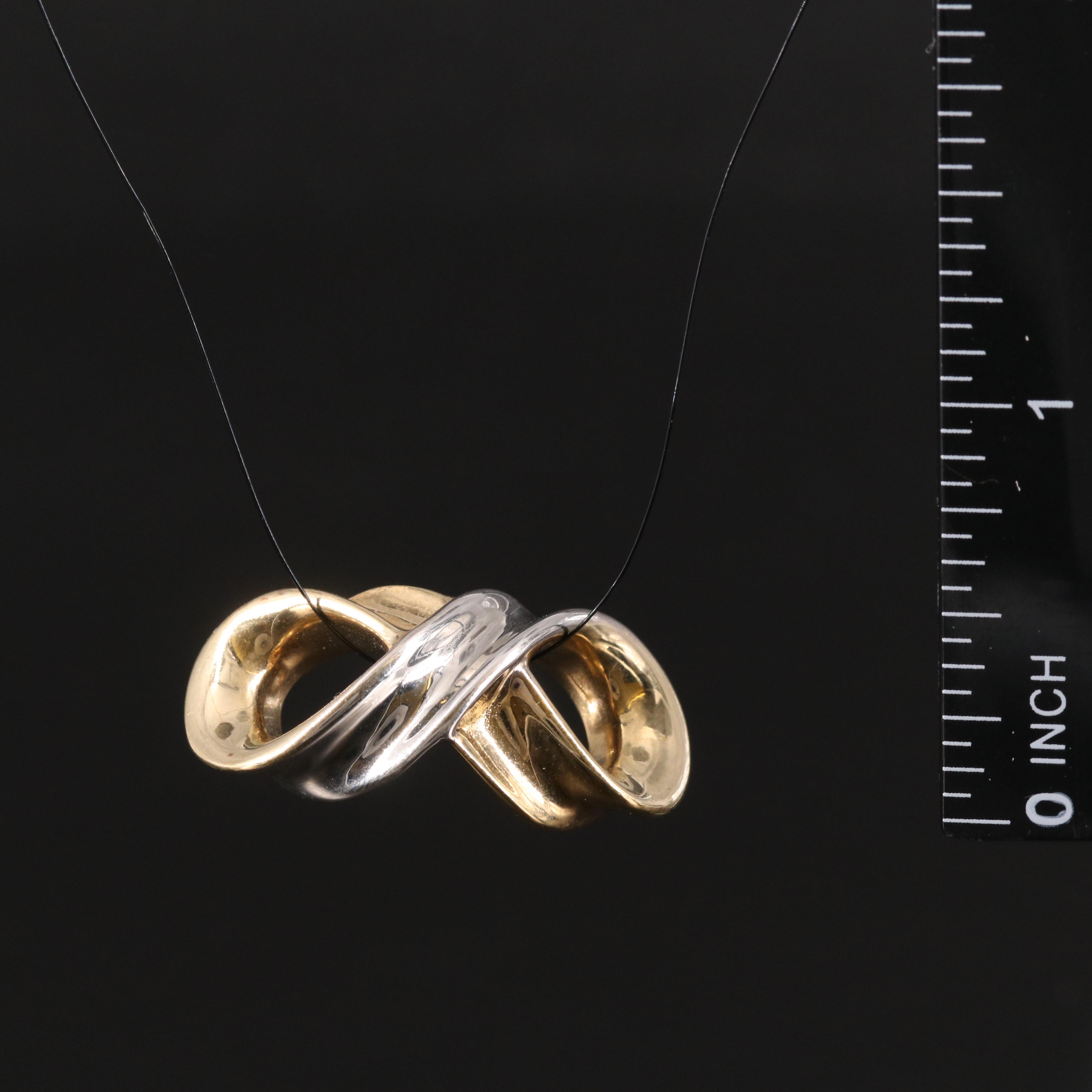 14K Two-Tone Infinity Slide Pendant