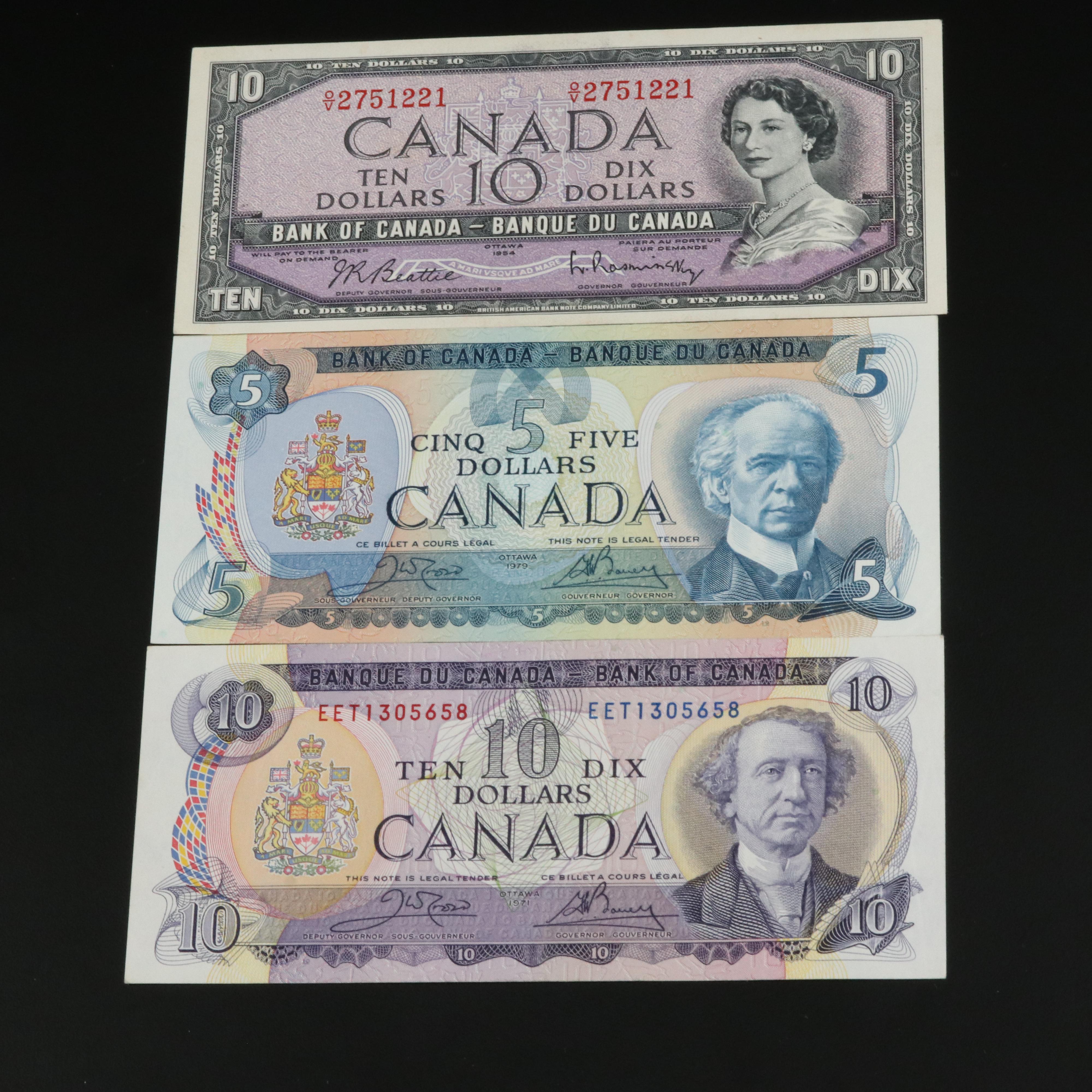 Group of Twelve Modern Canadian Currency Notes