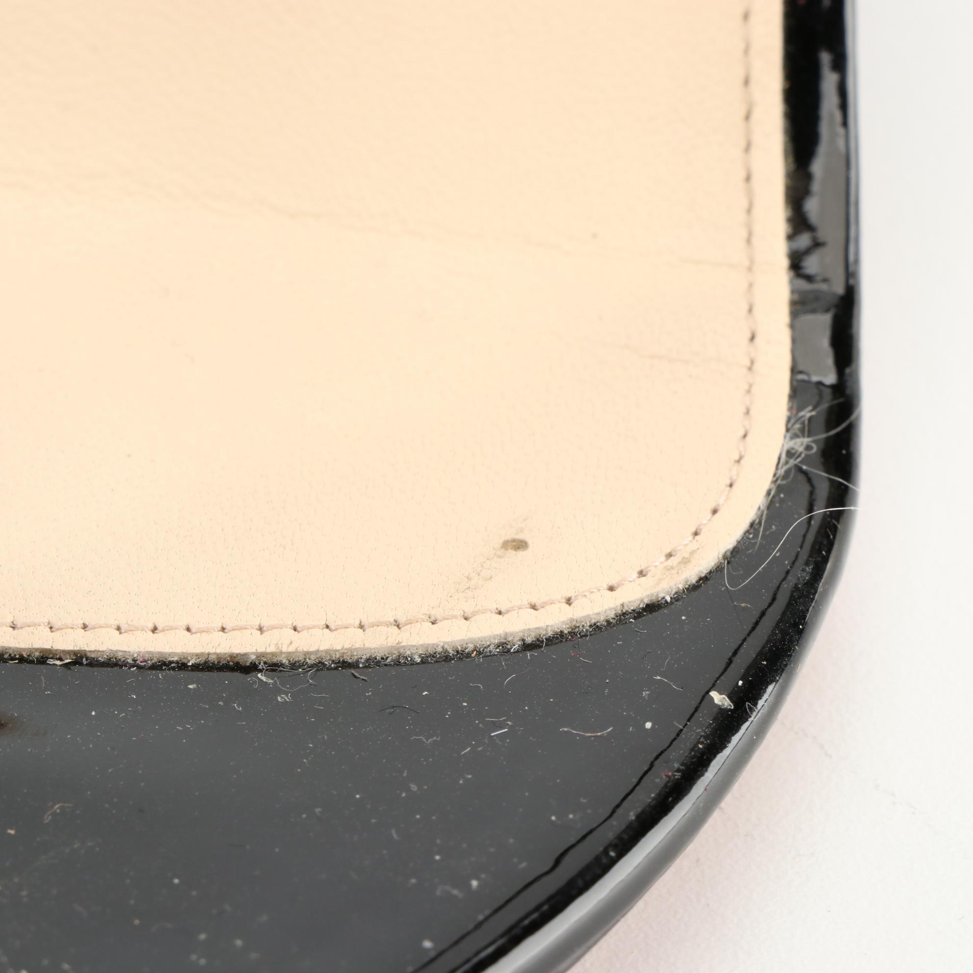 Prada Patent Leather Thong Strap Wedge Sandals