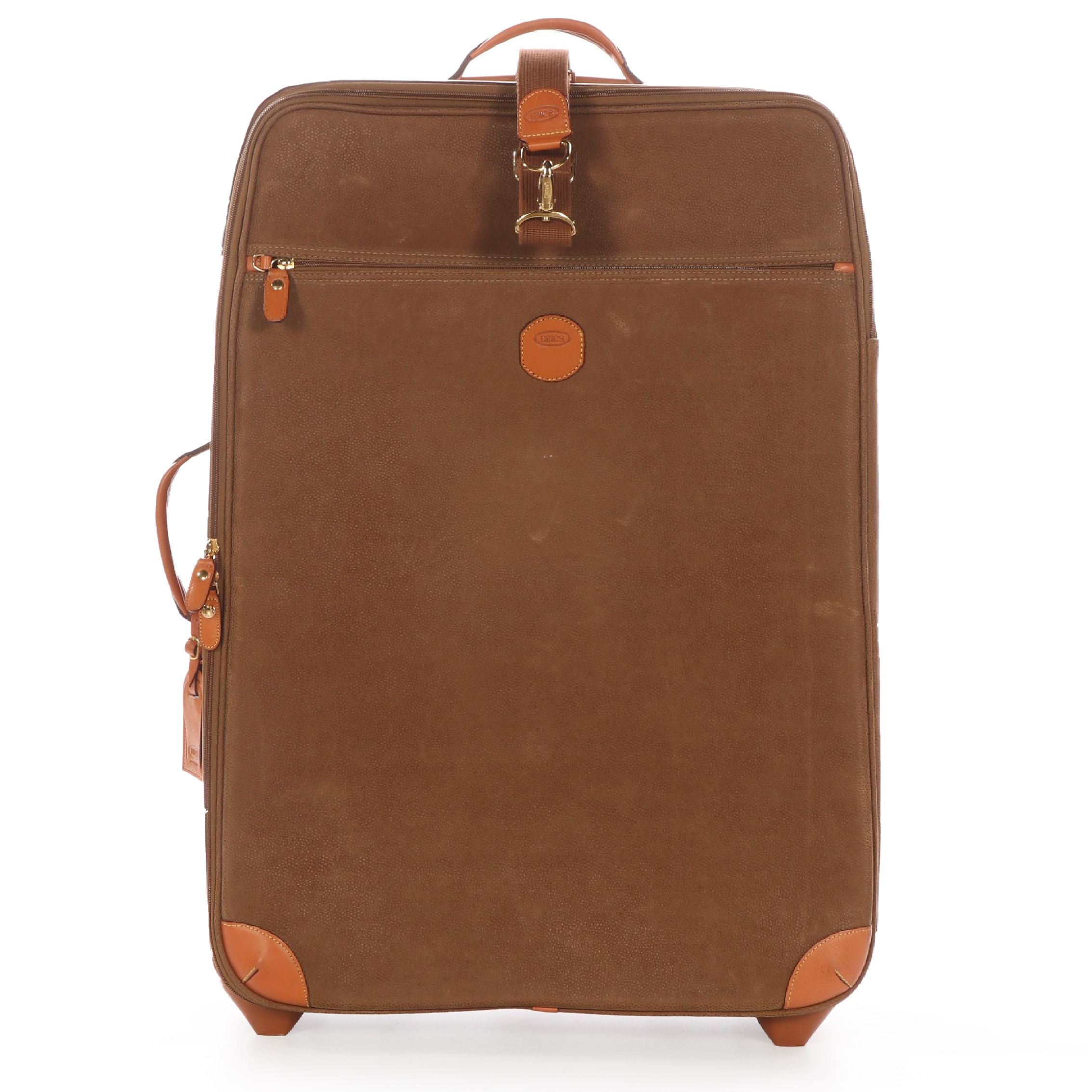 Bric's Life Collection 28" Wheeled Suitcase in Sueded Coated Canvas and Leather