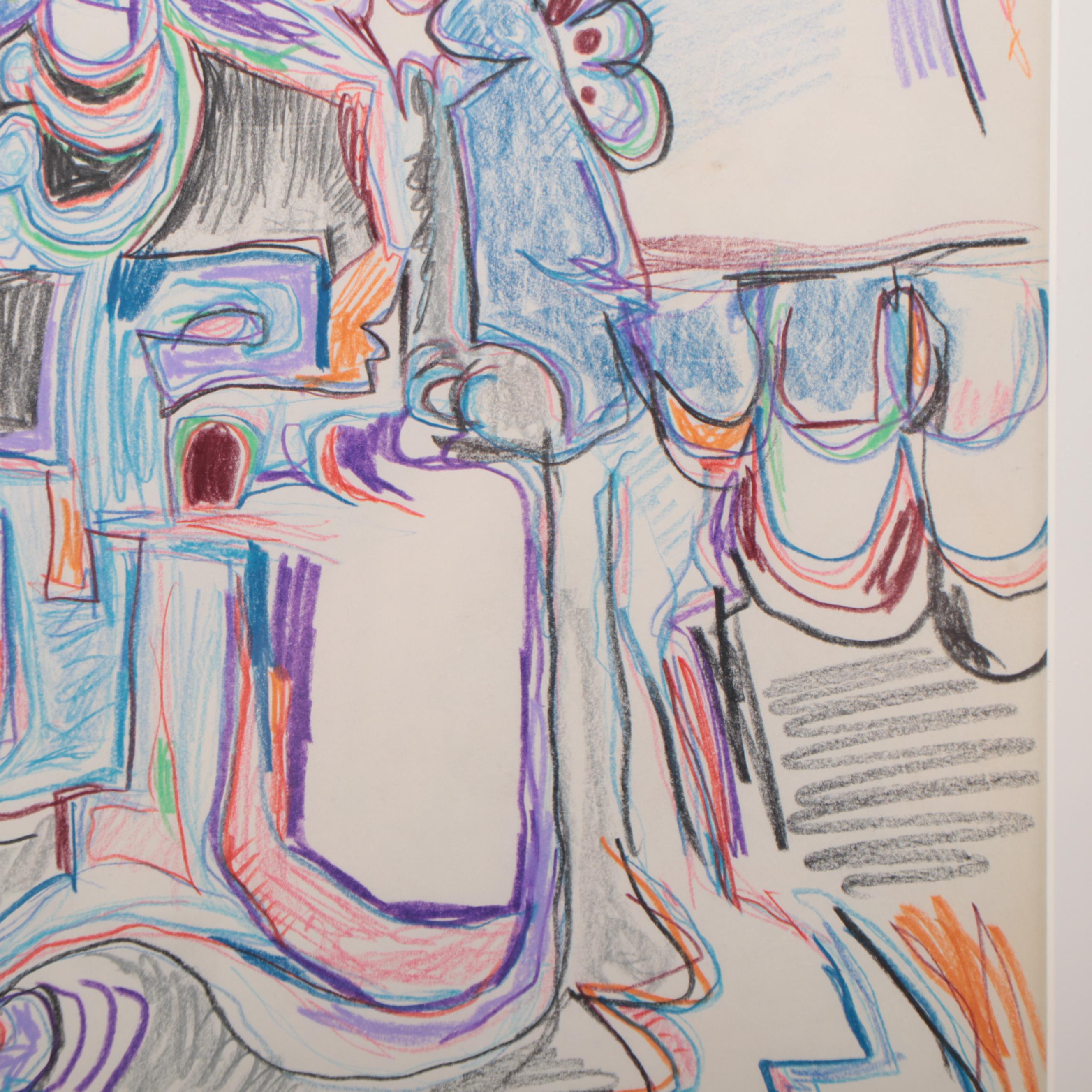 Harry Hilson Colored Pencil Drawing, 1983