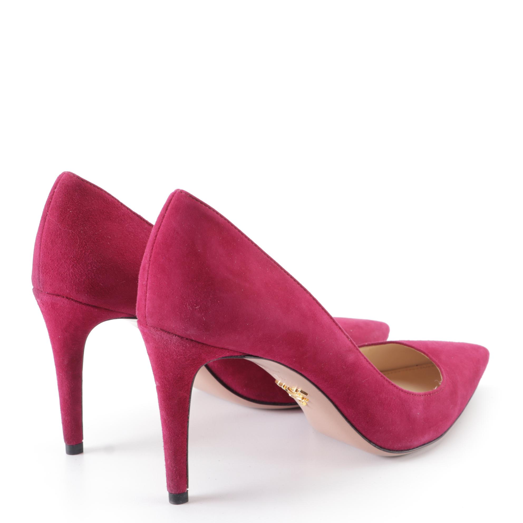 Prada Suede Pointed Toe Pumps