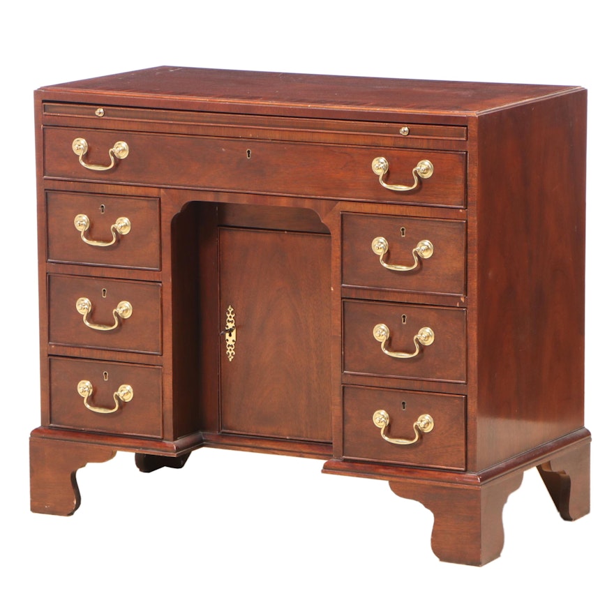 Baker "Historic Charleston" Chippendale Style Mahogany Kneehole Desk