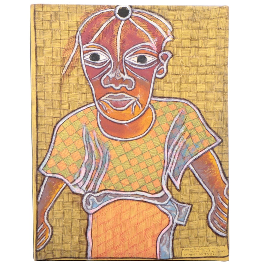 Kayode Buraimoh Figural Mixed Media Painting, 2013