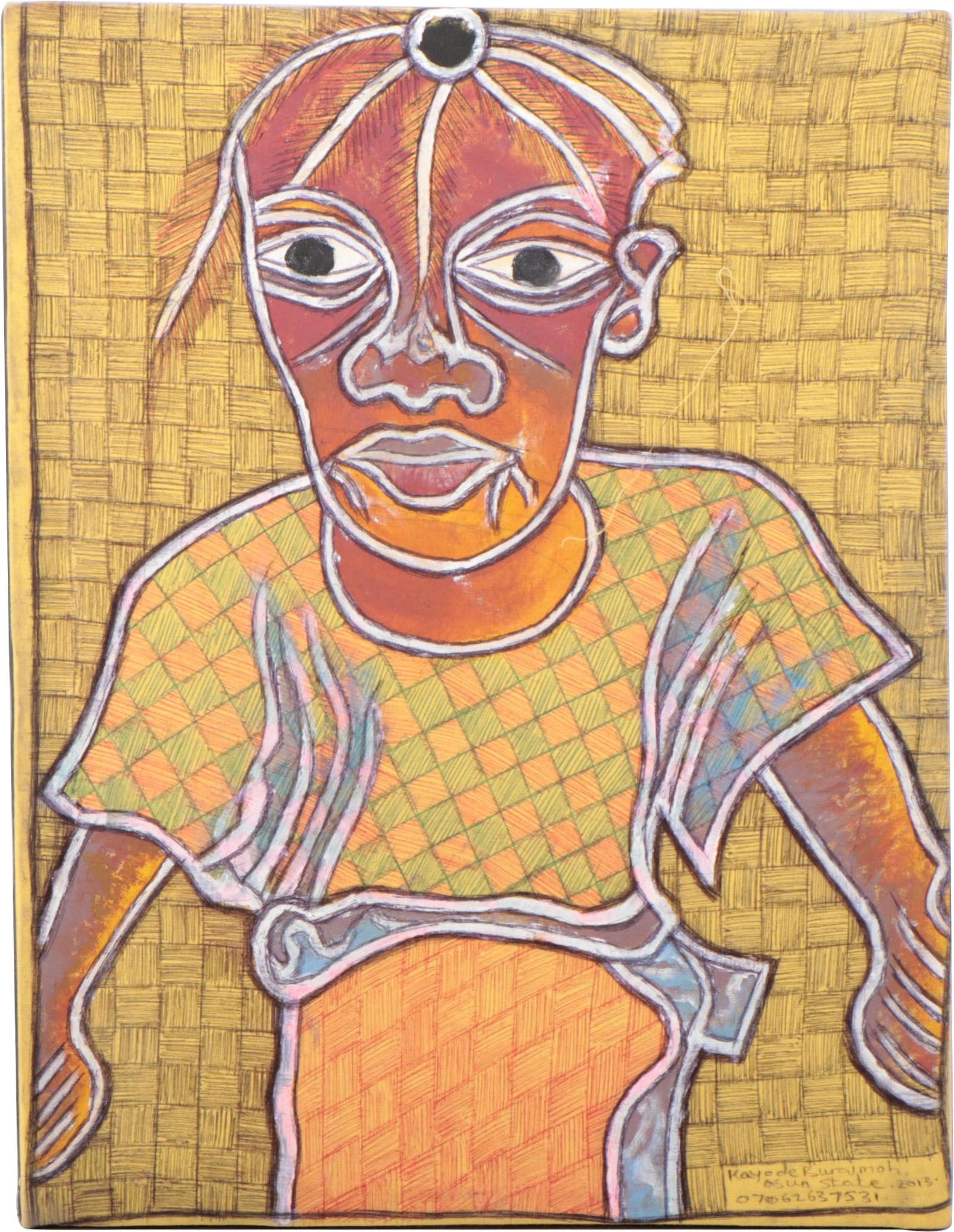 Kayode Buraimoh Figural Mixed Media Painting, 2013