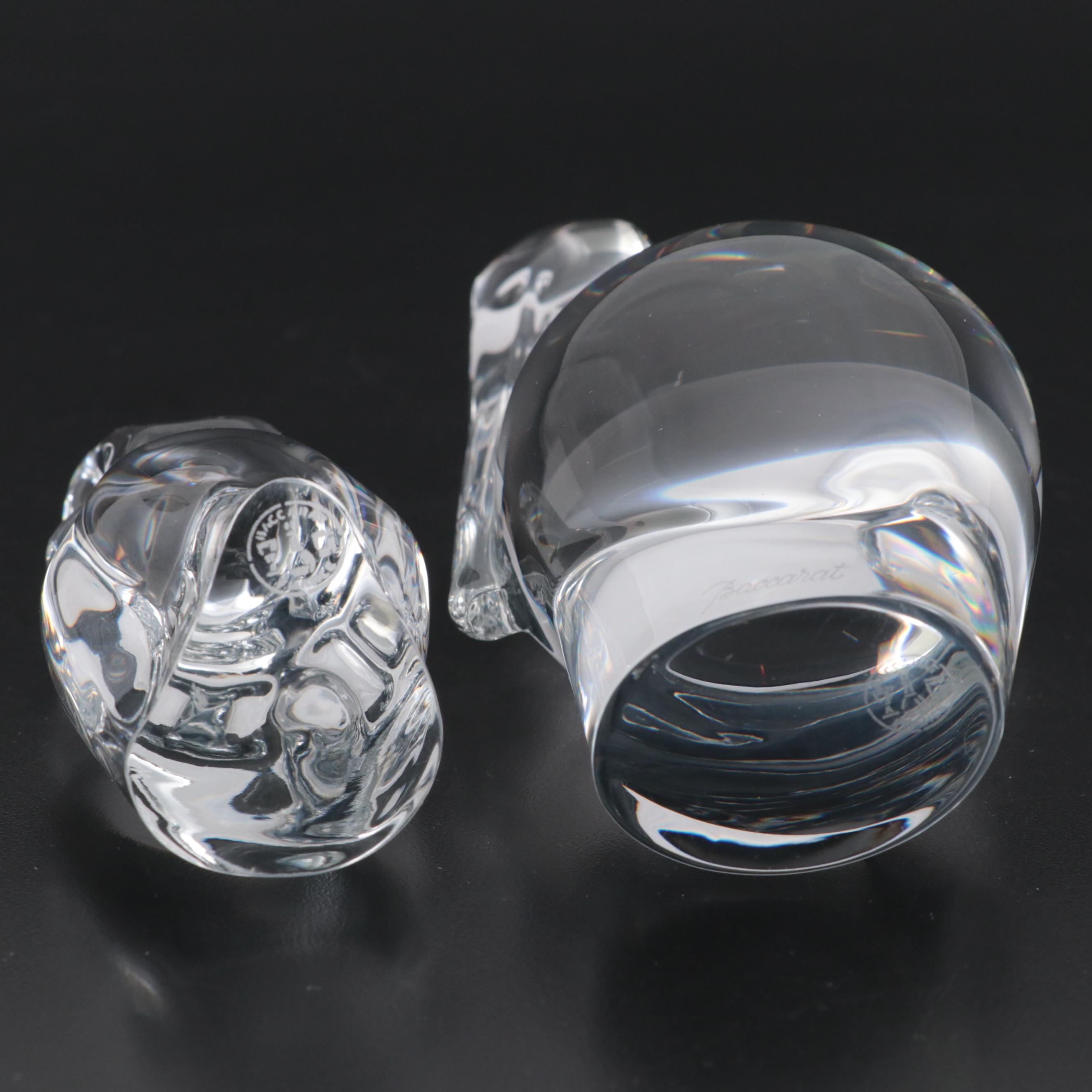 Baccarat "Pelican", "Owl" and "Turtle Dove" Crystal Figurines