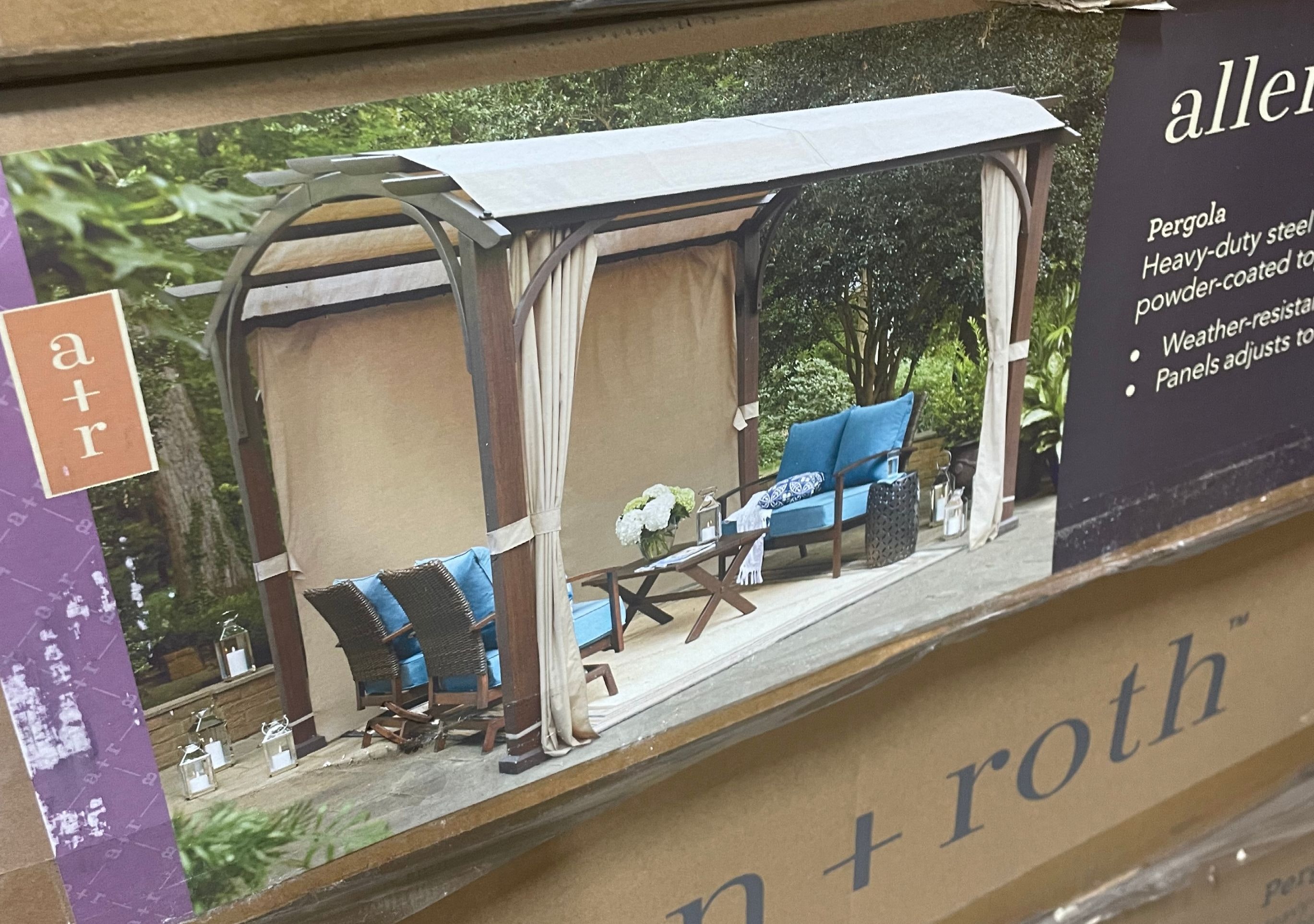 Allen + Roth Freestanding Pergola with Canopy