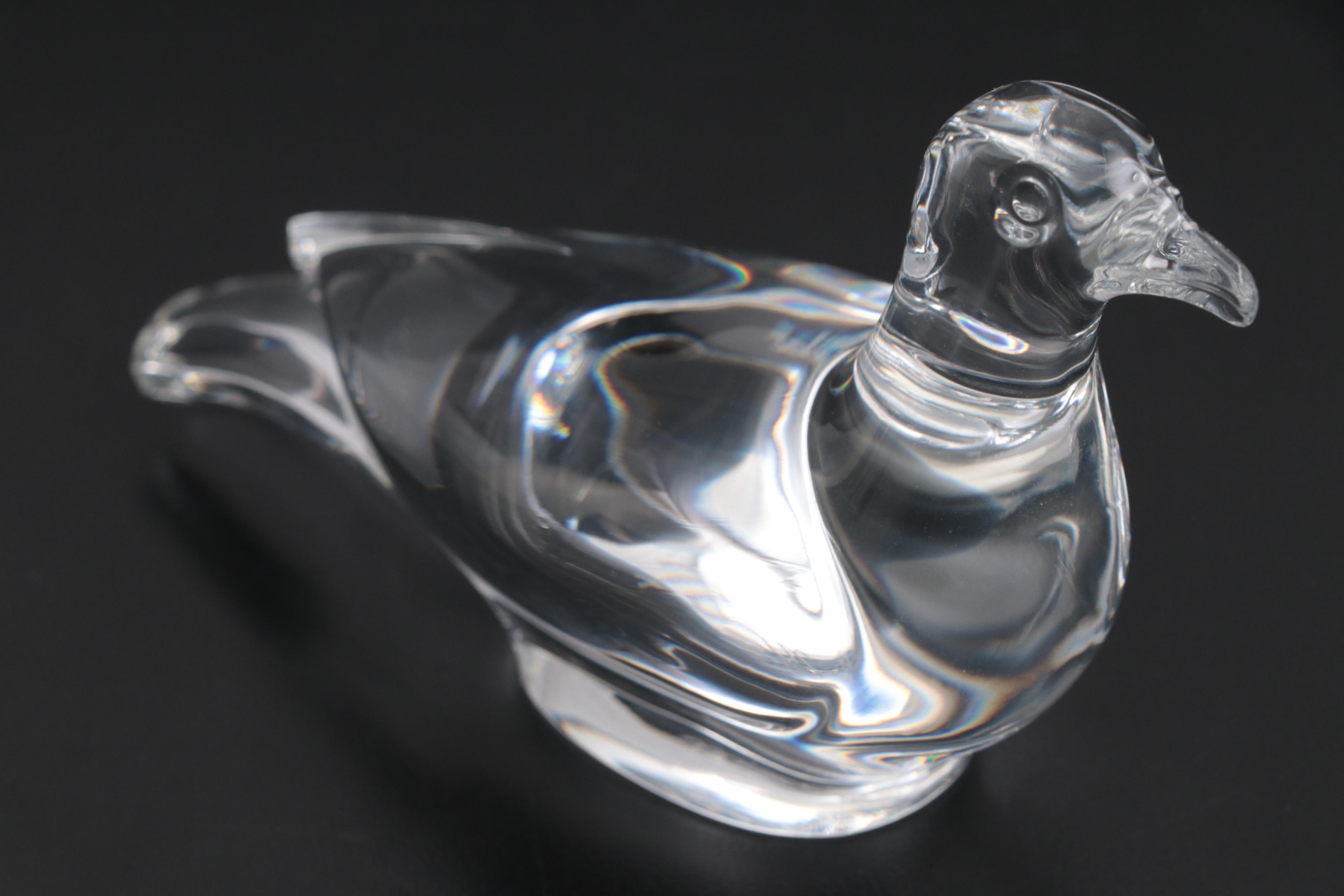 Baccarat "Pelican", "Owl" and "Turtle Dove" Crystal Figurines