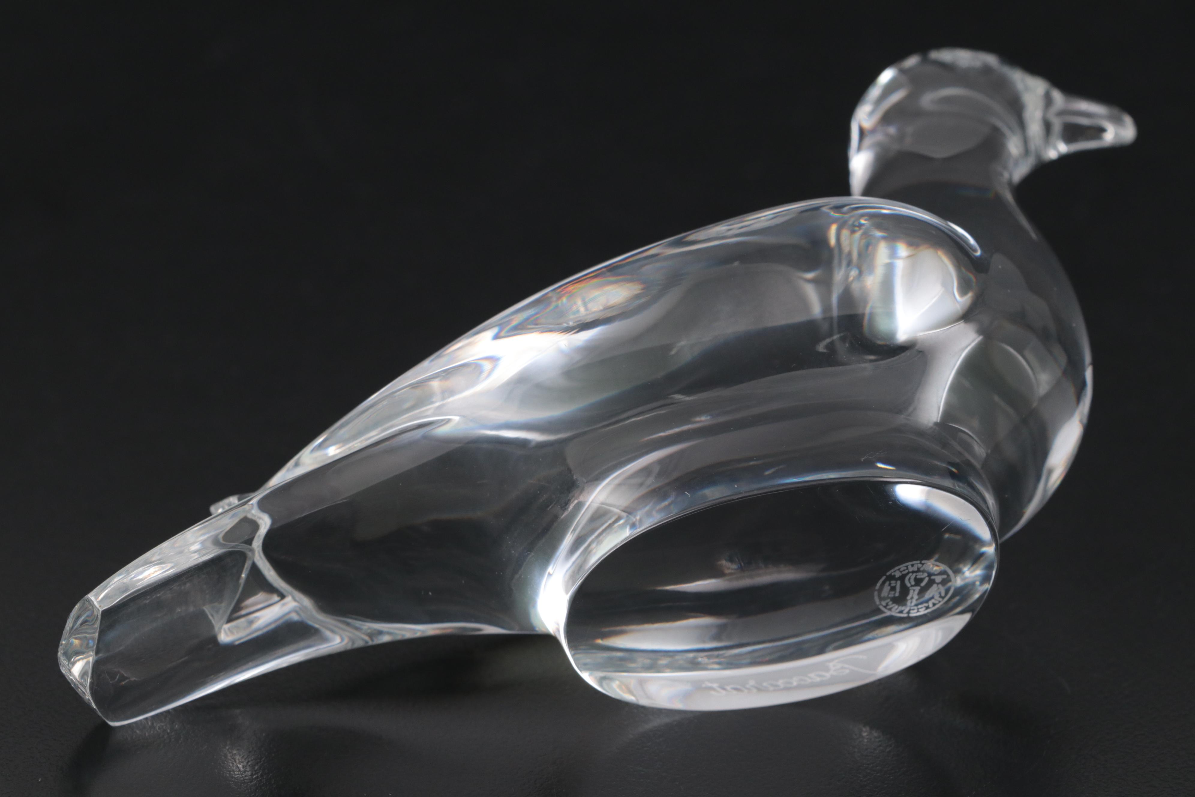 Baccarat "Pelican", "Owl" and "Turtle Dove" Crystal Figurines