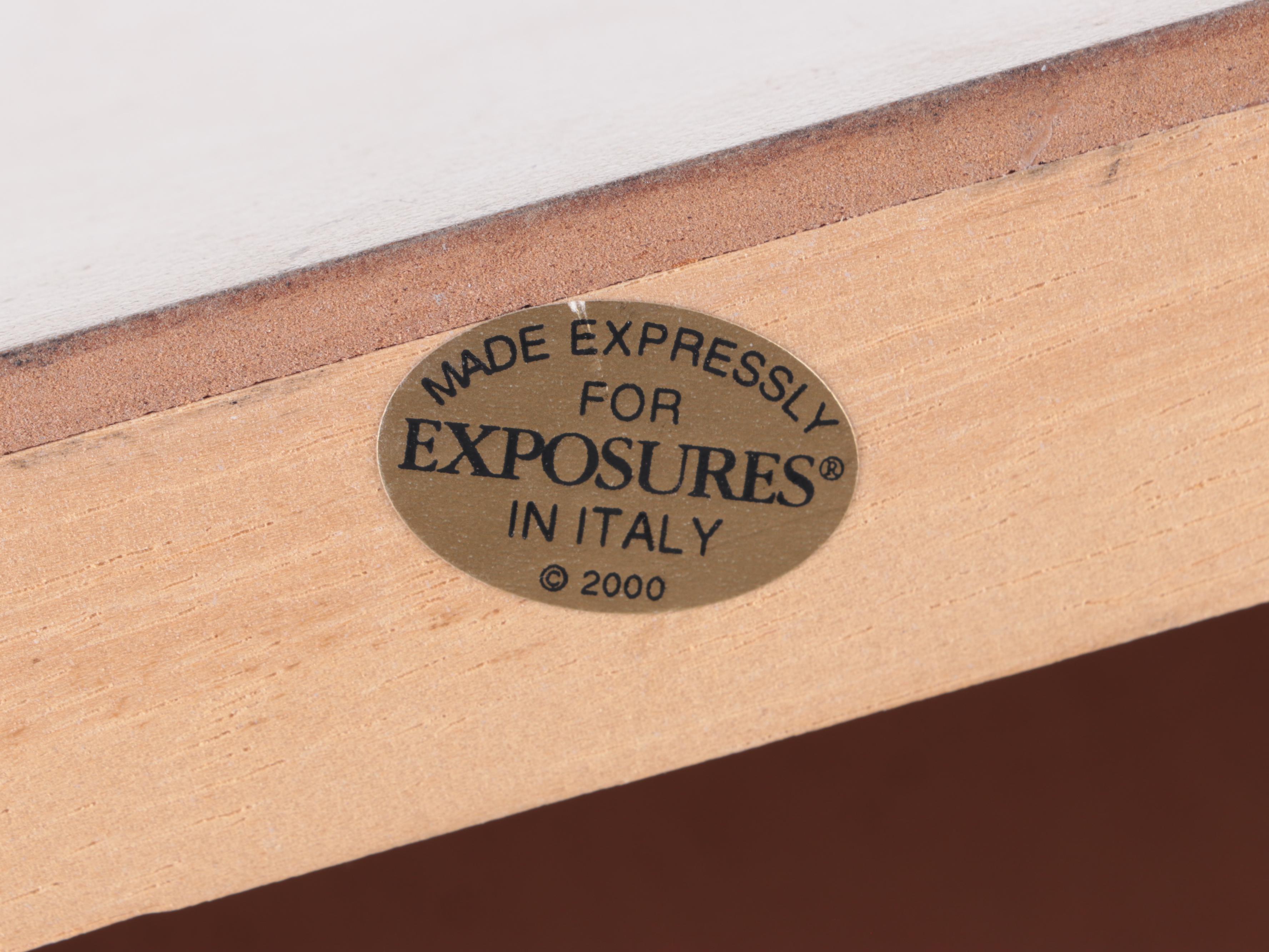 Exposures Italian Modernist Style Gilt and Silverleaf Wood Wall Shelves