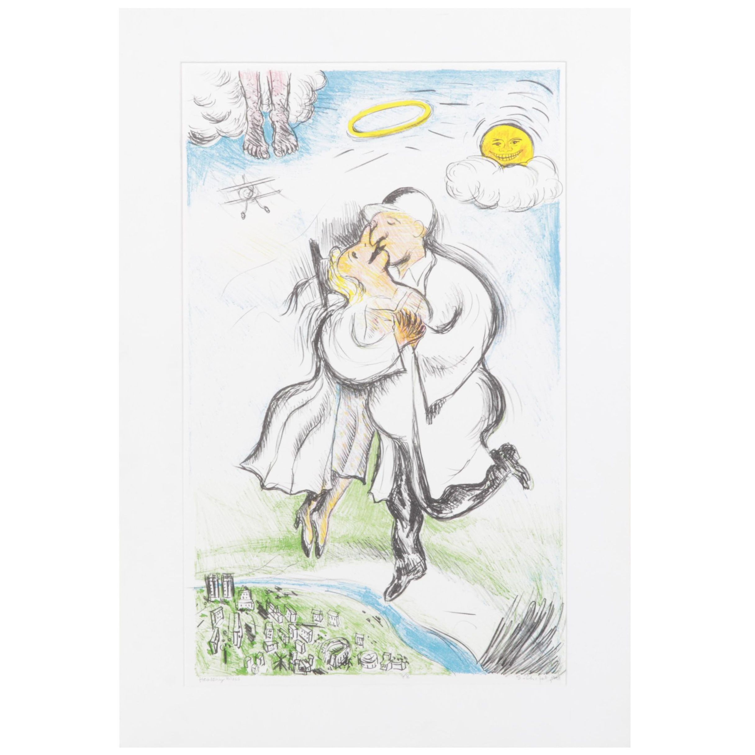 Sidney Chafetz Color Lithograph "Heavenly Bliss," 1998