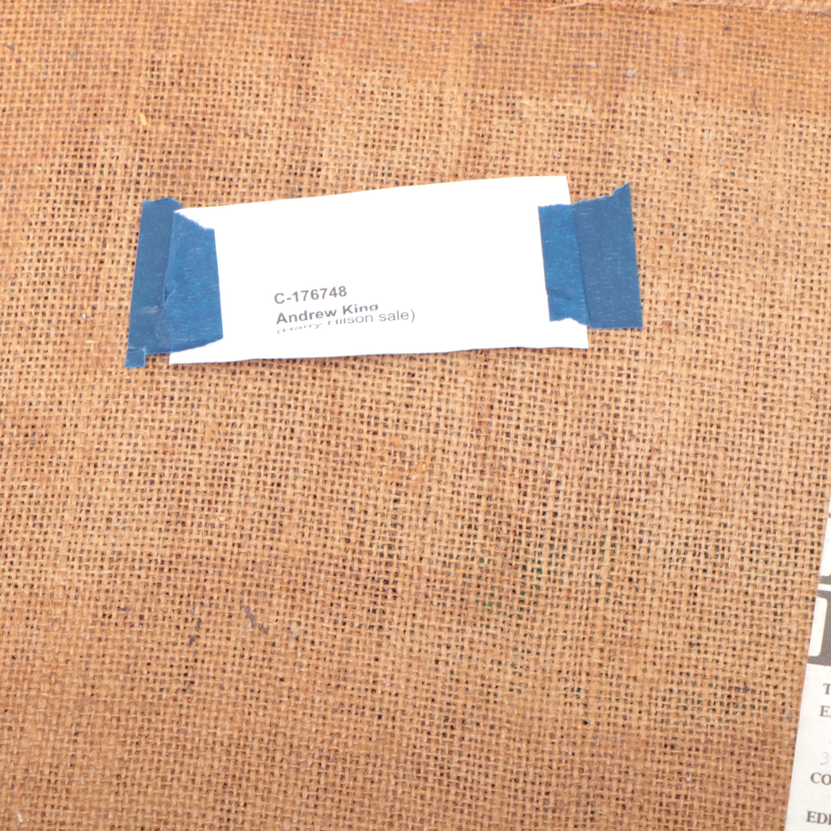 Harry Hilson Abstract Hooked Wool Wall Hanging, 1975