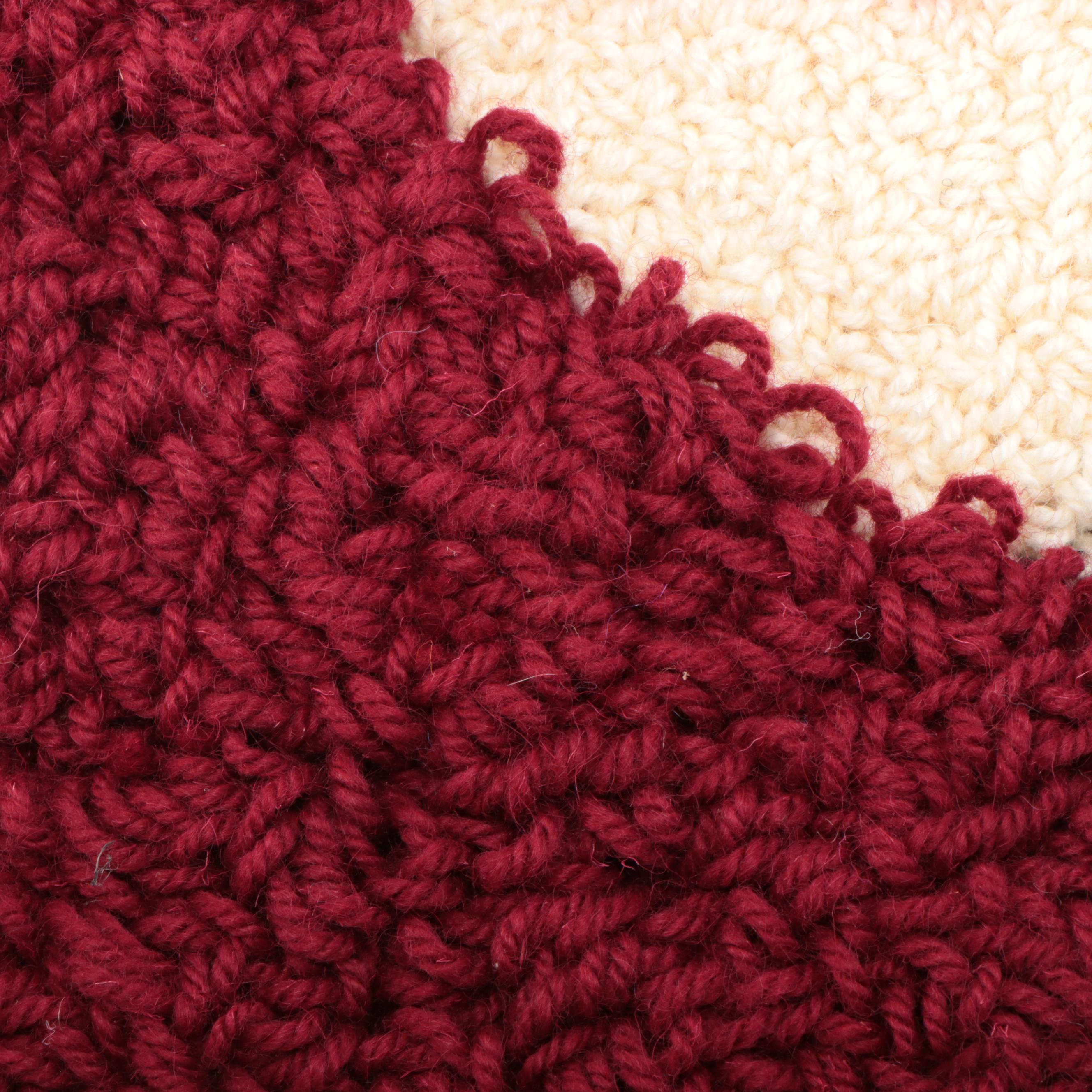 Harry Hilson Abstract Hooked Wool Wall Hanging, 1976