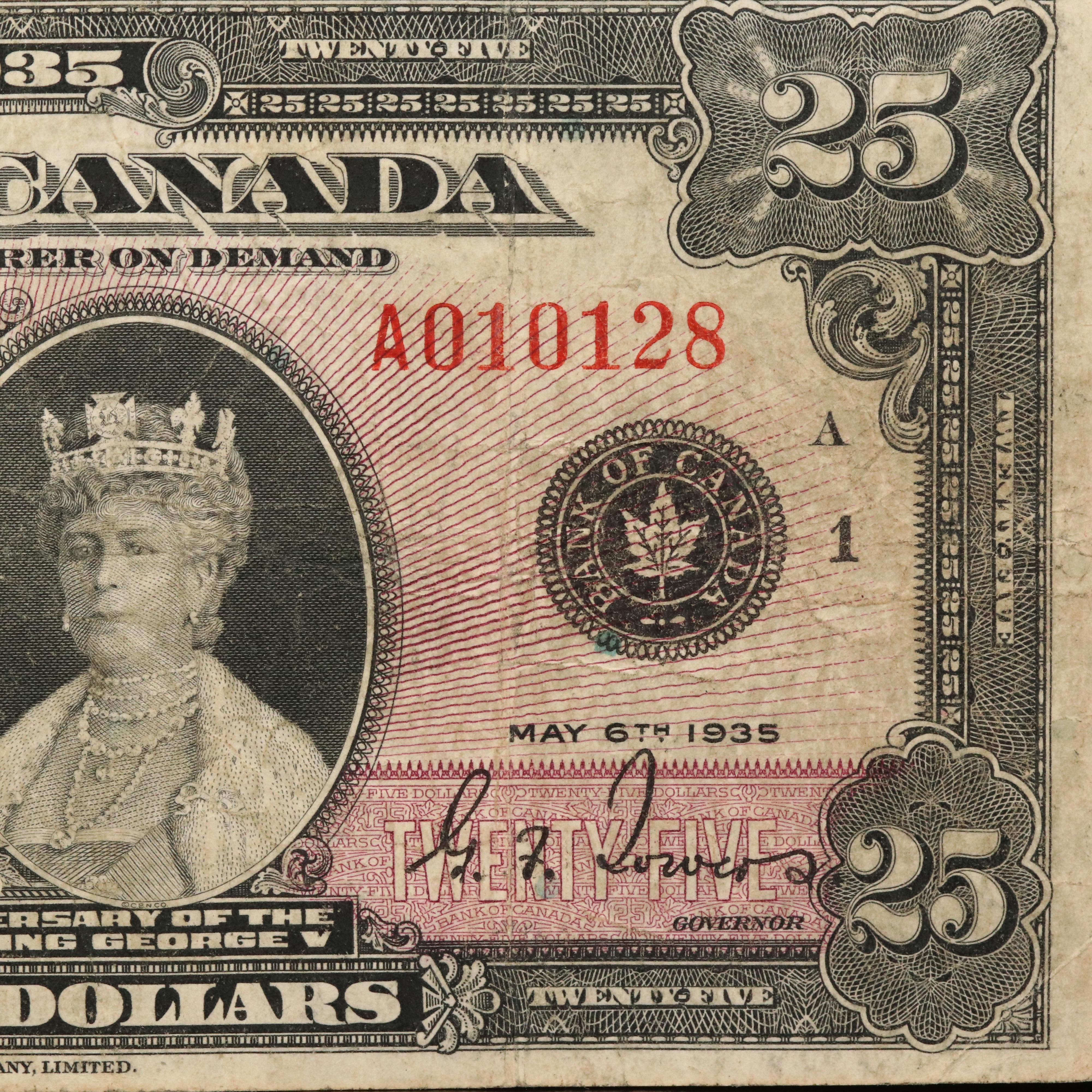 Canada 1935 Twenty-Five Dollar Note