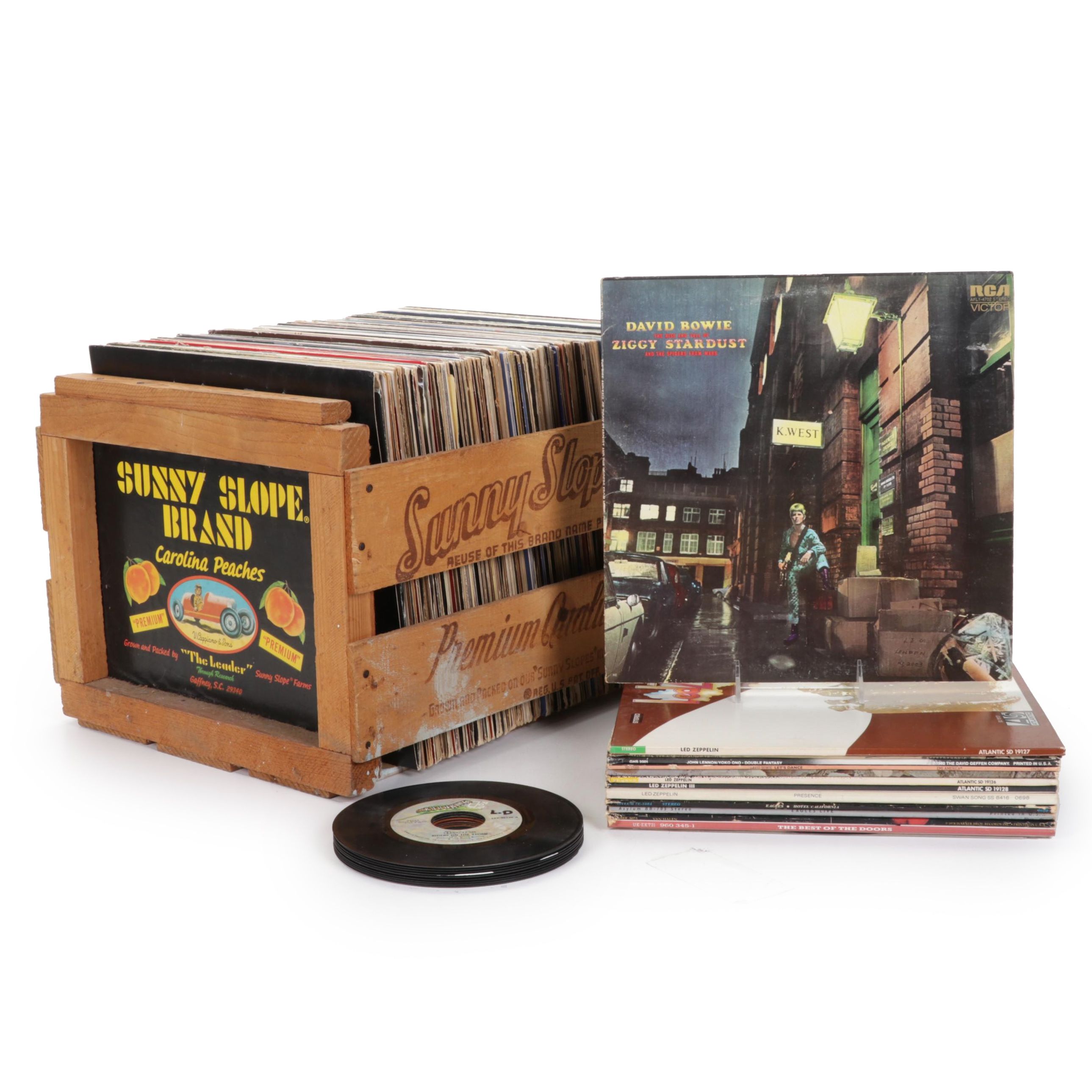 David Bowie, John Lennon and Yoko Ono, The Led Zeppelin, and More Vinyl Records