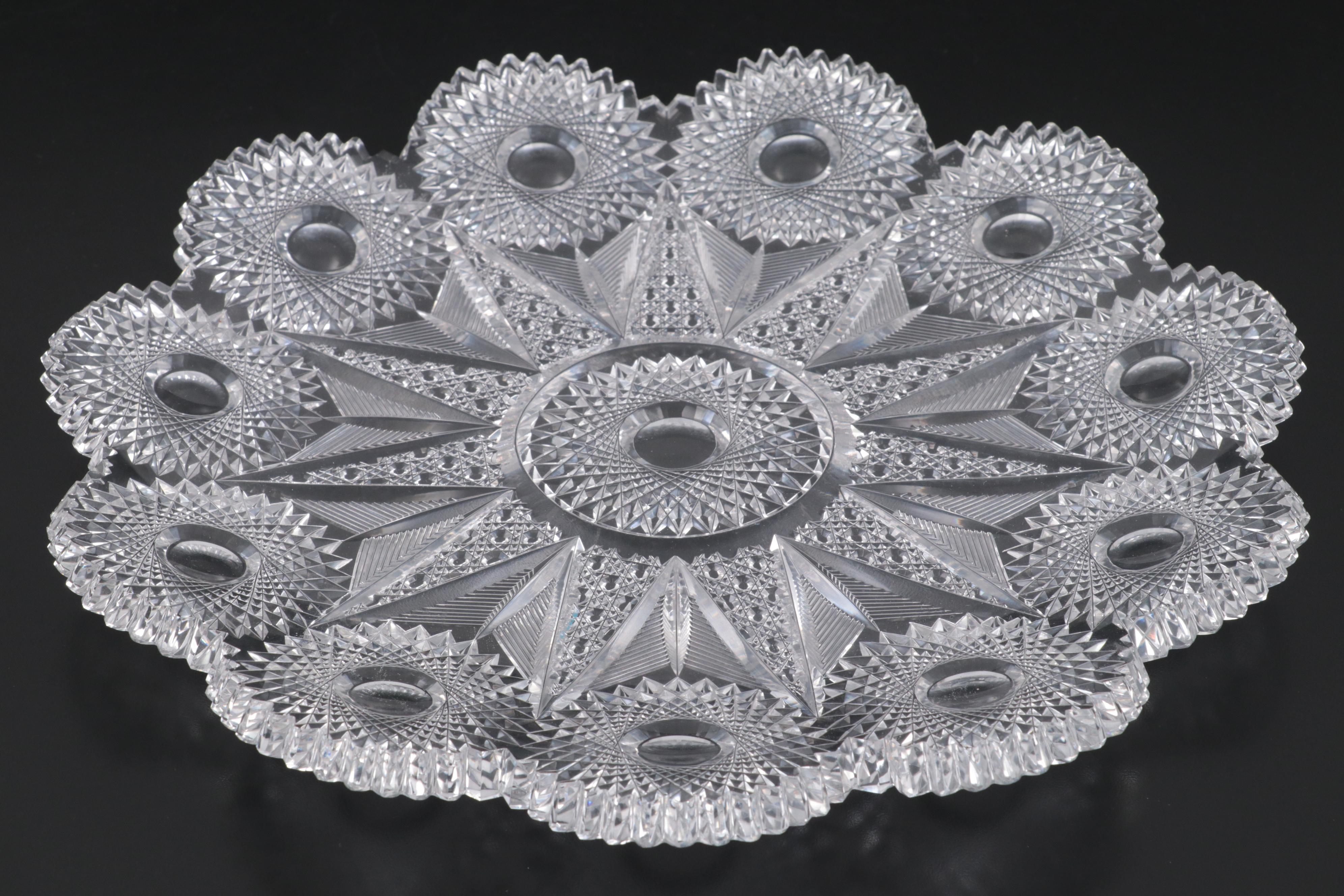 Meriden "Theodora" American Brilliant Cut Glass Tray, circa 1900