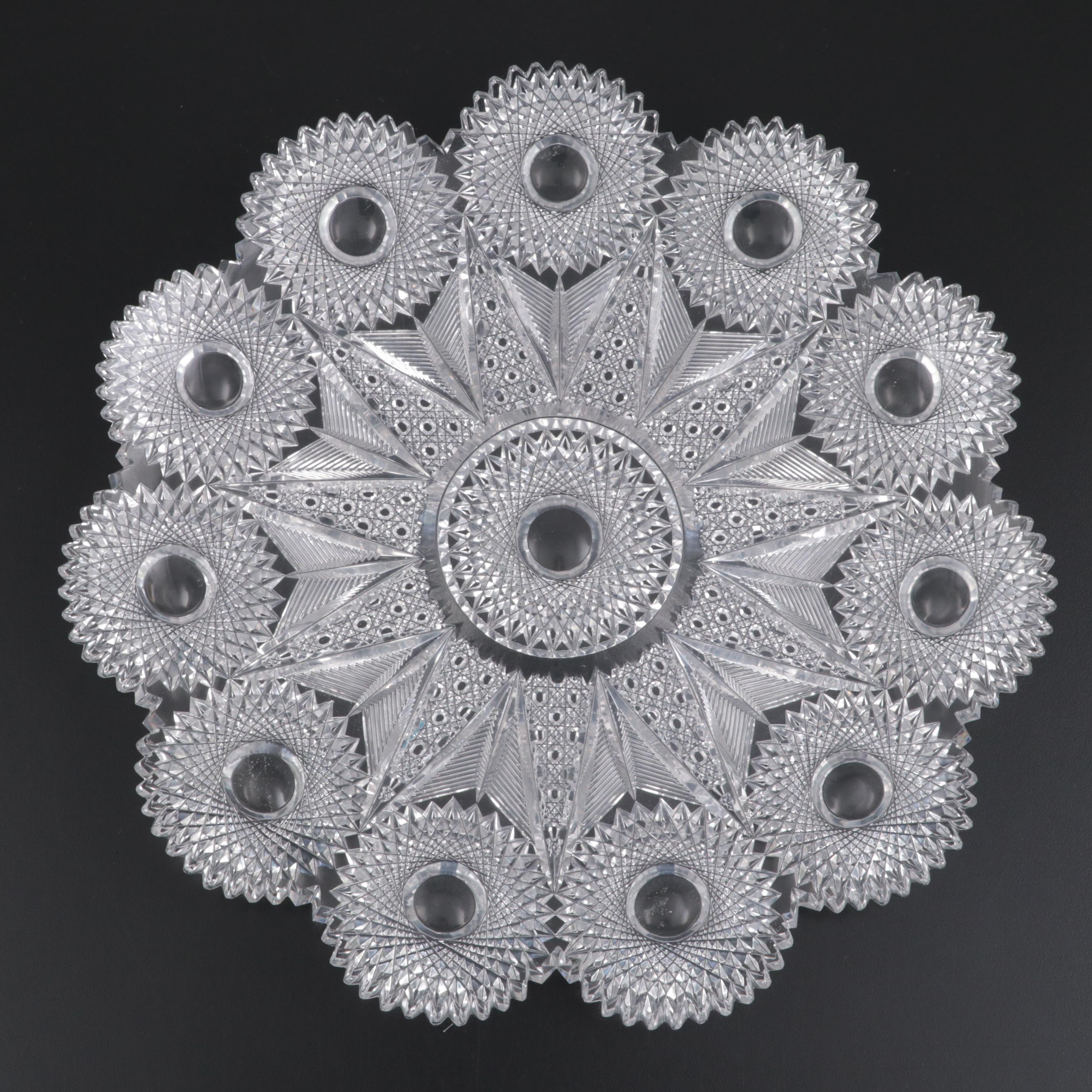 Meriden "Theodora" American Brilliant Cut Glass Tray, circa 1900