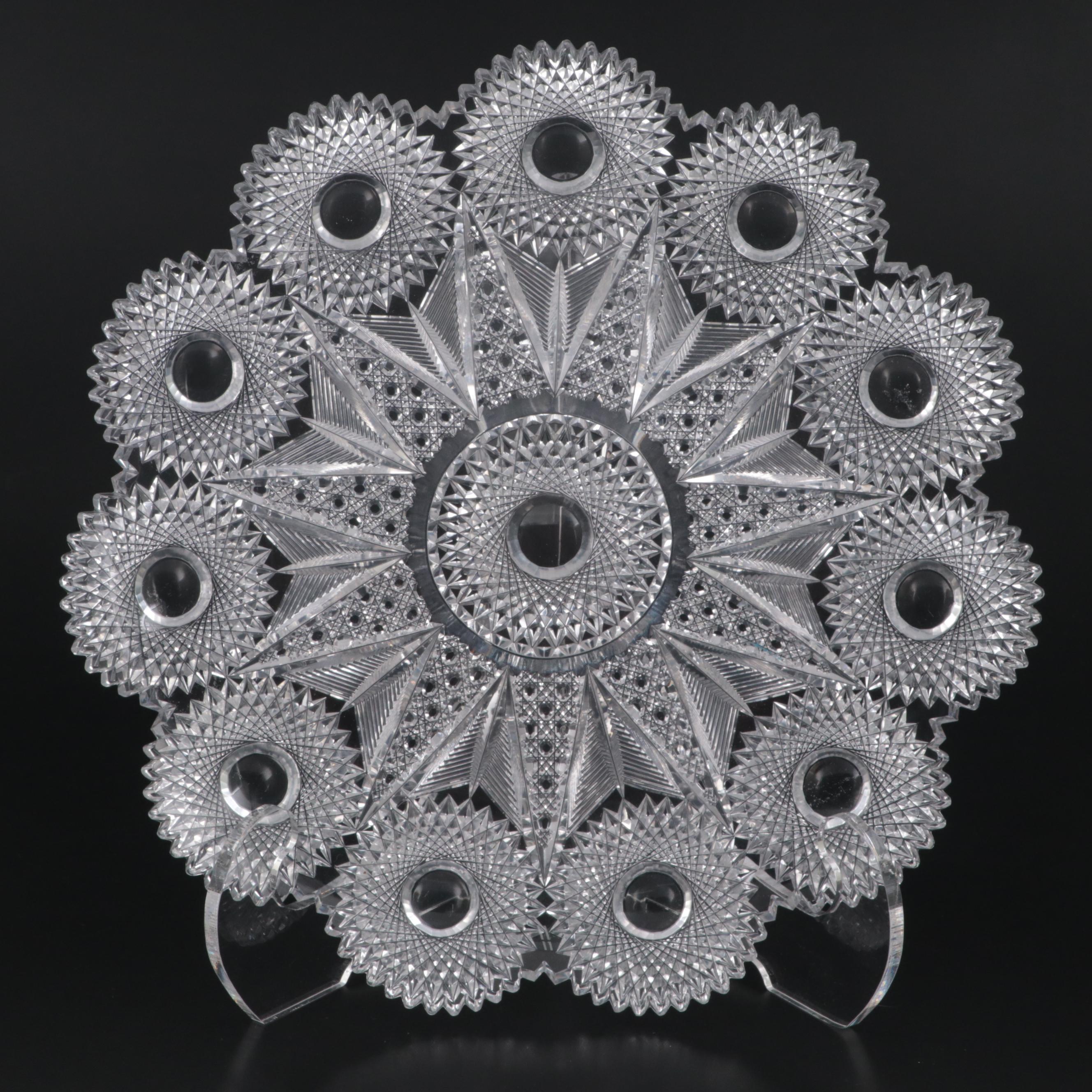 Meriden "Theodora" American Brilliant Cut Glass Tray, circa 1900