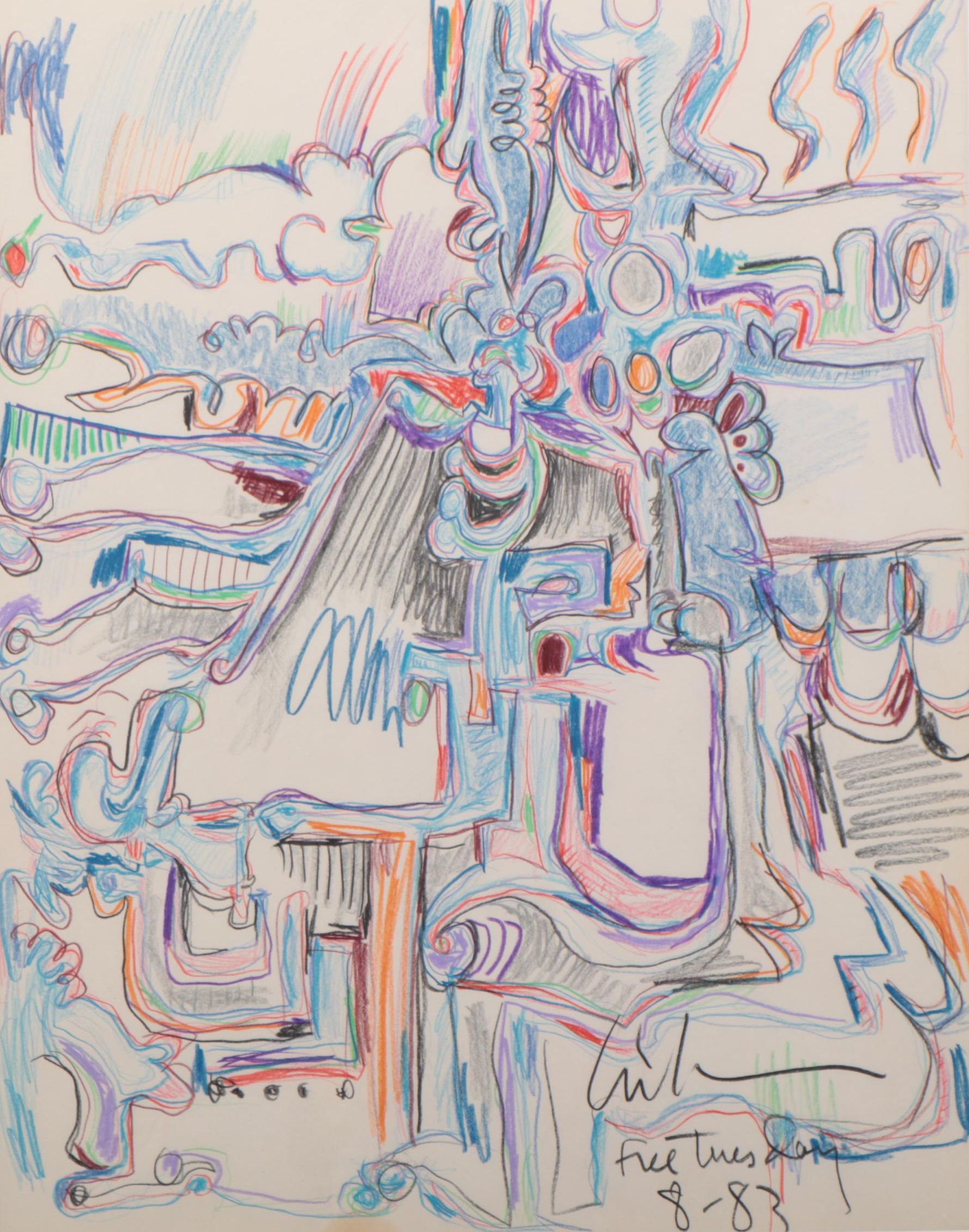 Harry Hilson Colored Pencil Drawing, 1983