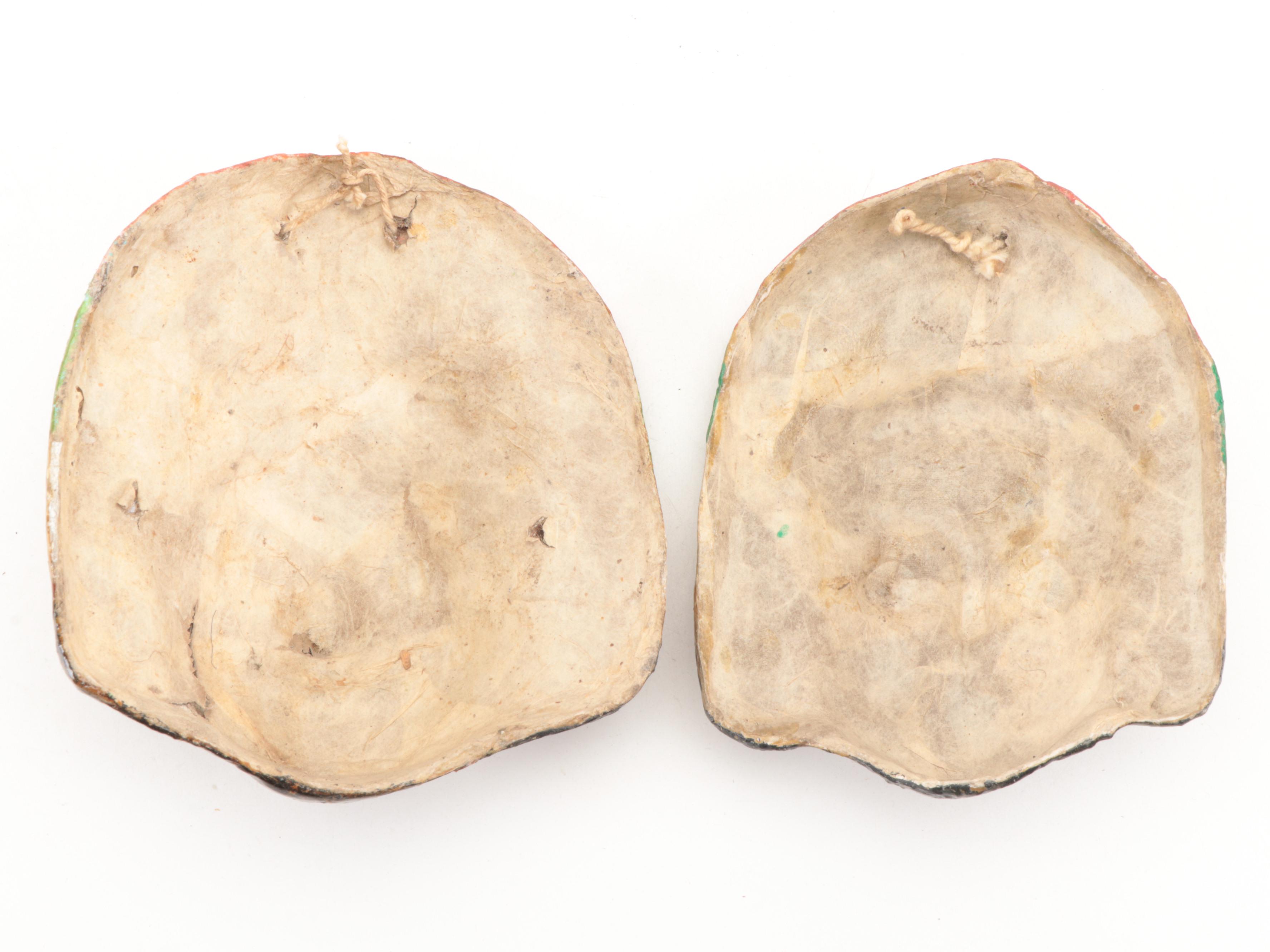 Southeast Asian Papier-Mâché and Wood Mahakala and Ganesha Miniature Masks