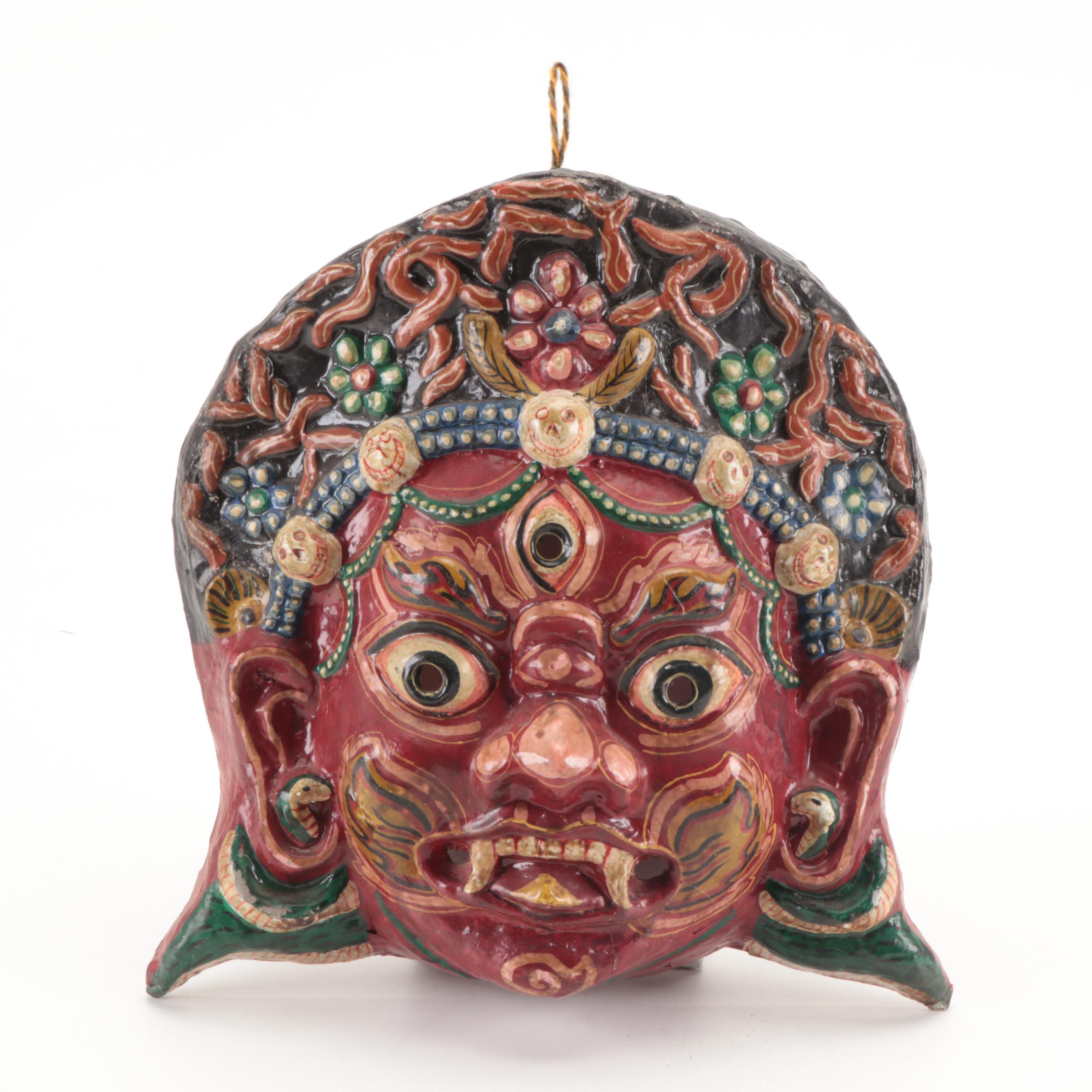 Southeast Asian Papier-Mâché Mahakala Masks, 20th Century