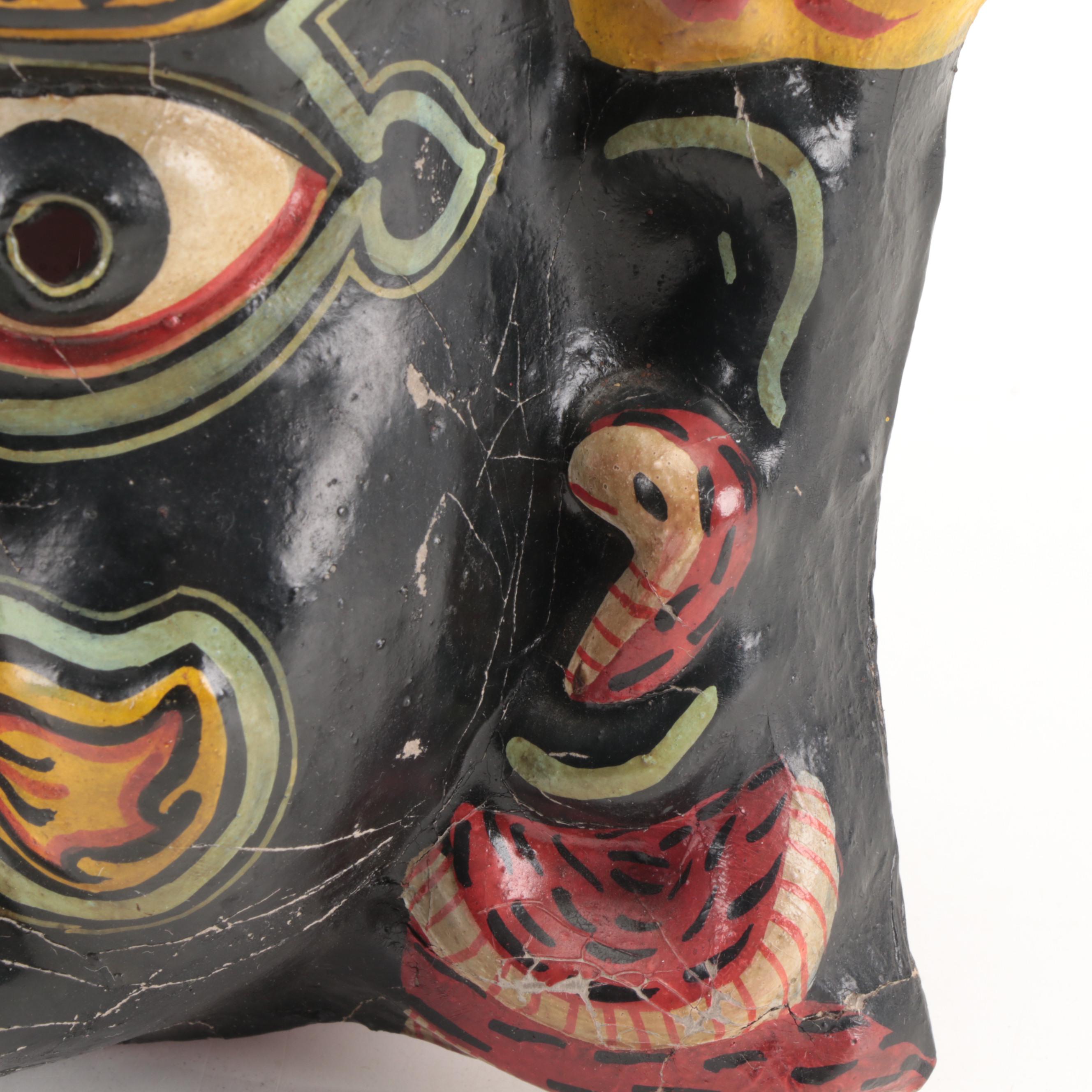 Southeast Asian Papier-Mâché Mahakala Masks, 20th Century