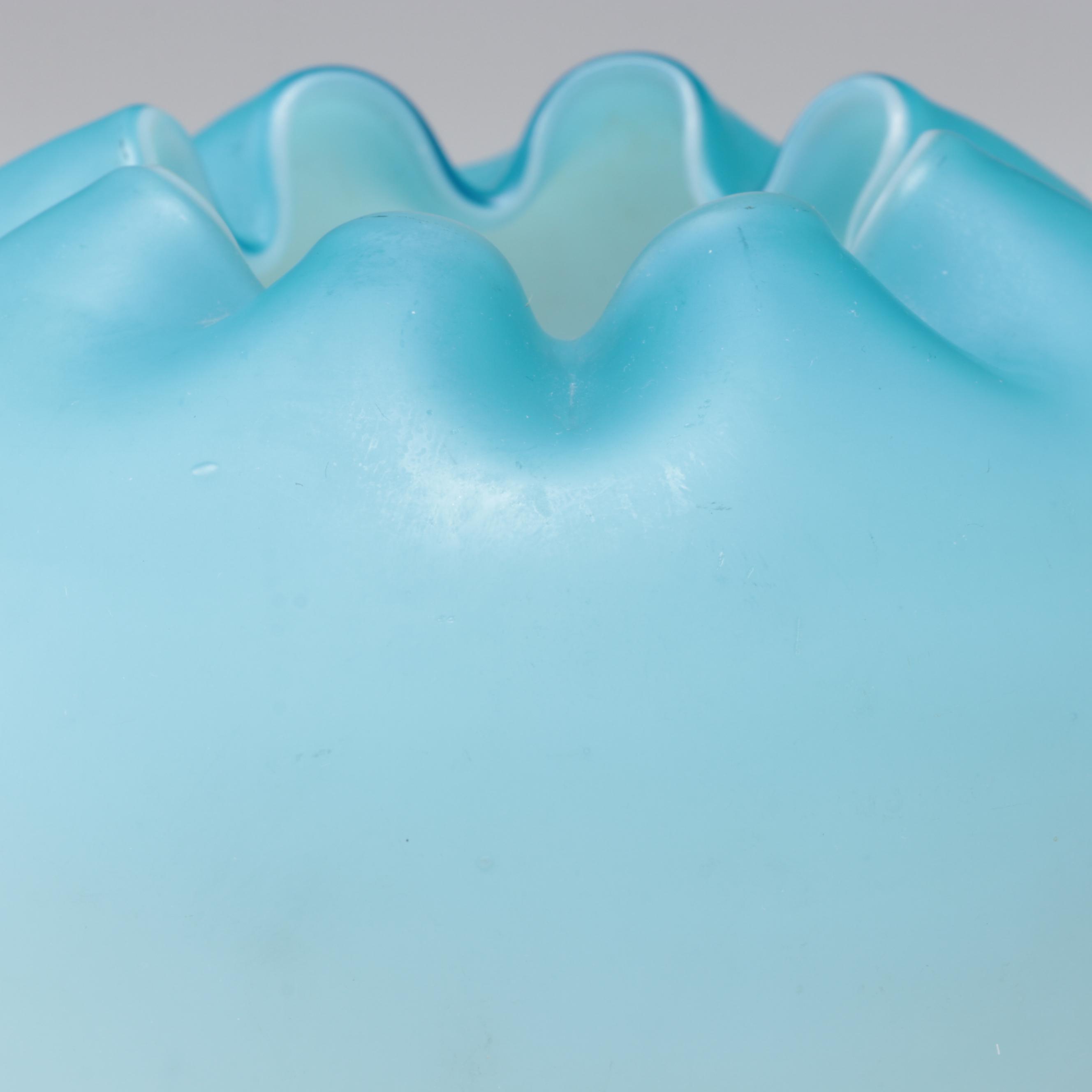 Victorian Cased Satin Glass Rose Bowls, Late 19th to Early 20th Century