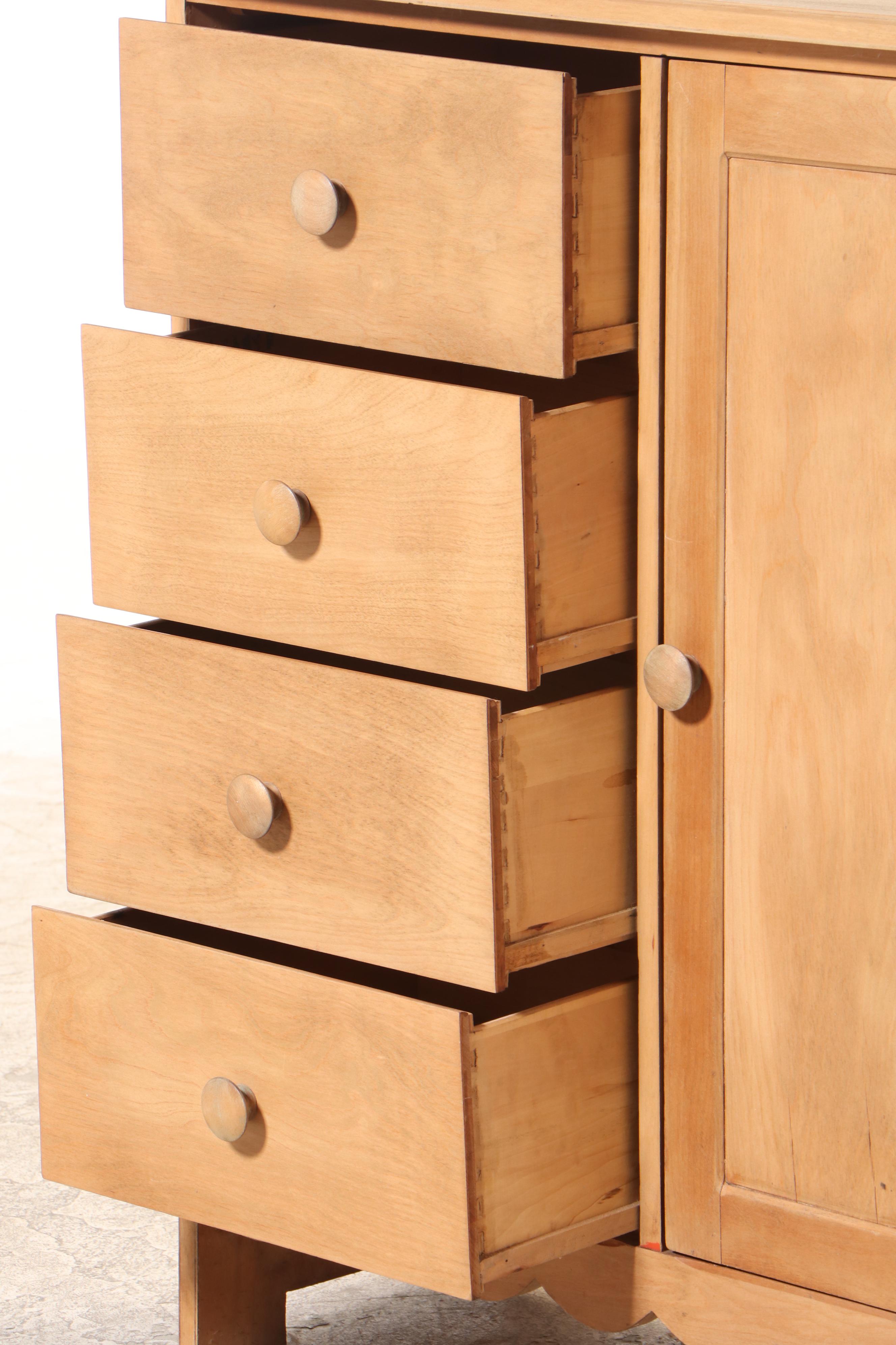 Birch Chifferobe with Four-Drawers