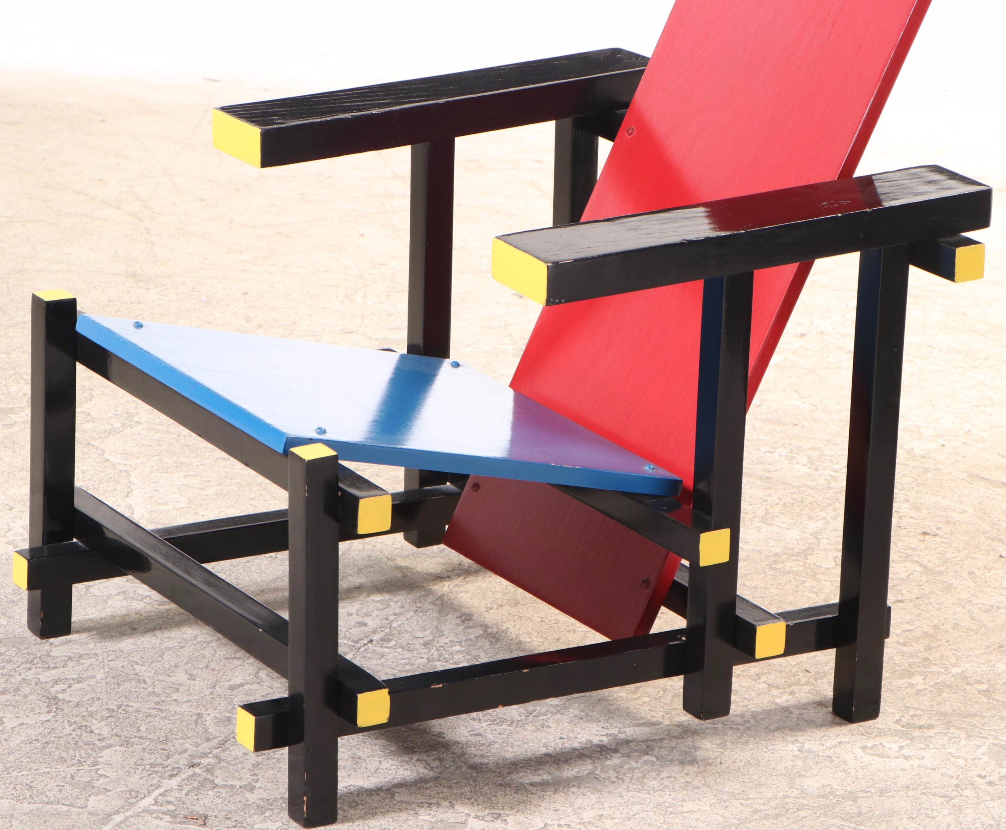 De Stijl Style "Red Blue" Chair, Designed by Gerrit Rietveld