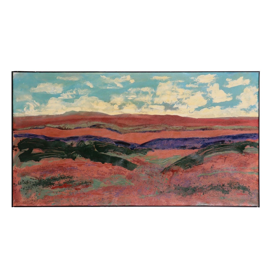 Harry Hilson Large-Scale Landscape Oil Painting, Circa 2000