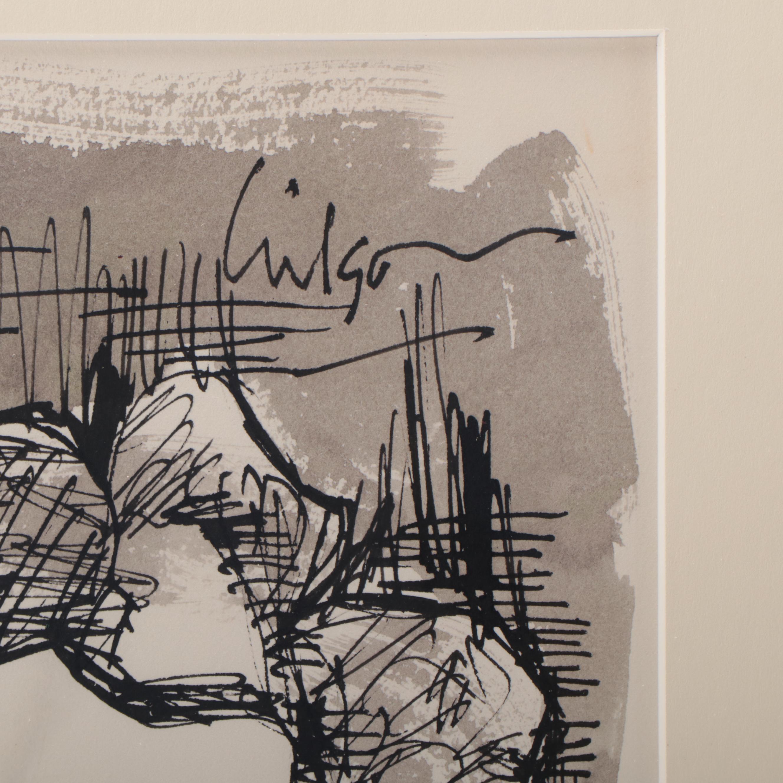 Harry Hilson Abstract Biomorphic Ink Drawing