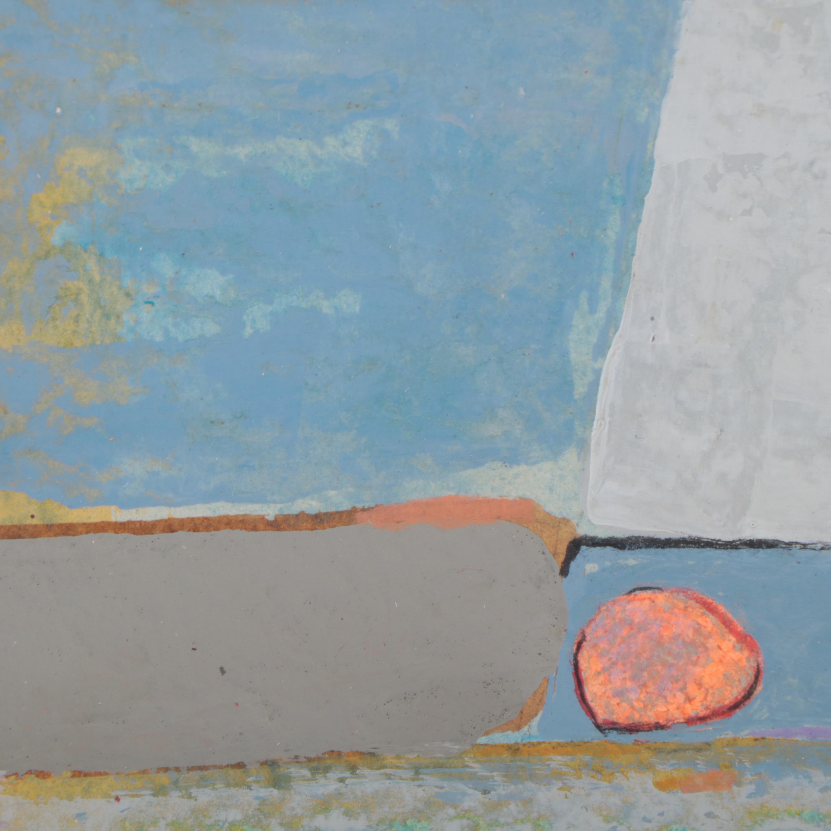 Harry Hilson Abstract Mixed Media Painting, 1984