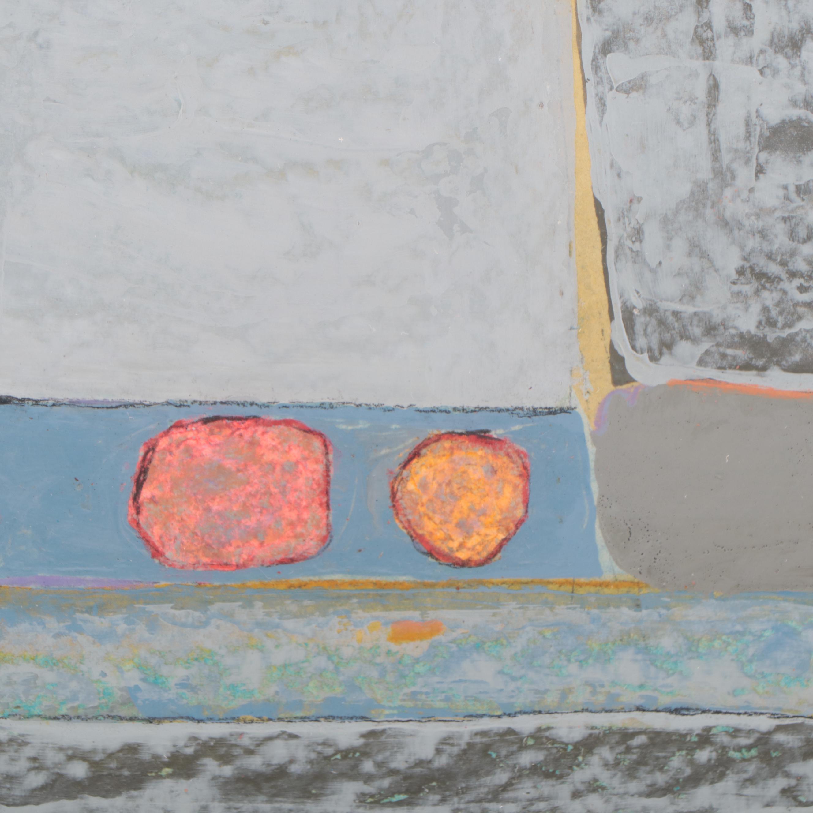 Harry Hilson Abstract Mixed Media Painting, 1984