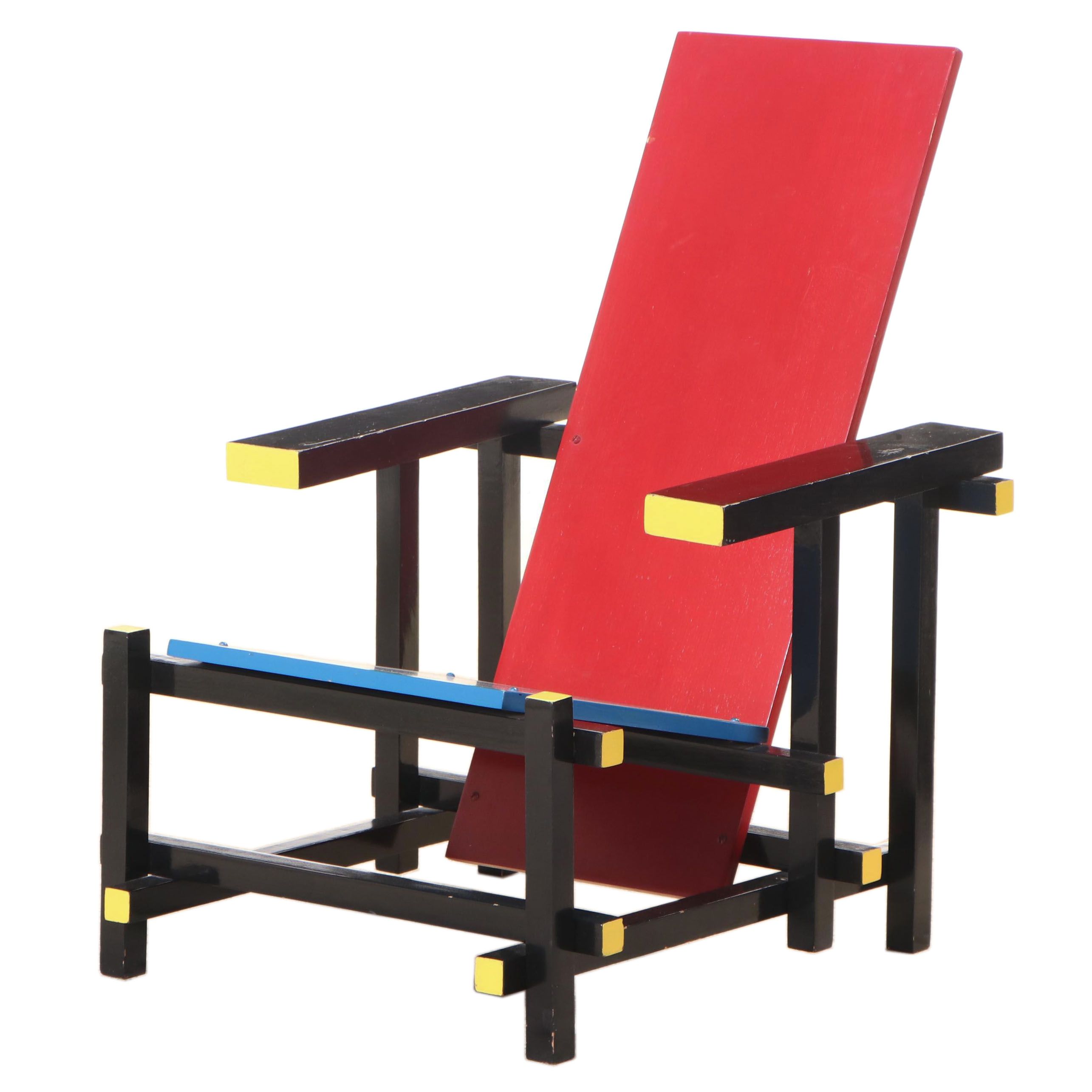 De Stijl Style "Red Blue" Chair, Designed by Gerrit Rietveld