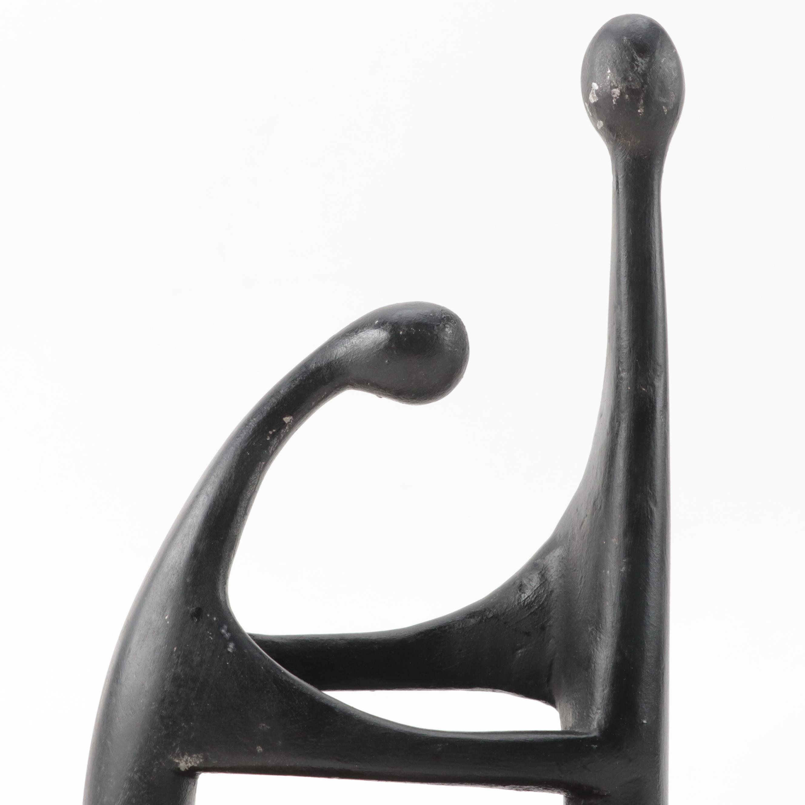 Agnes Adler Figurative Aluminum Sculpture "Rapture" with Signed Adler Book