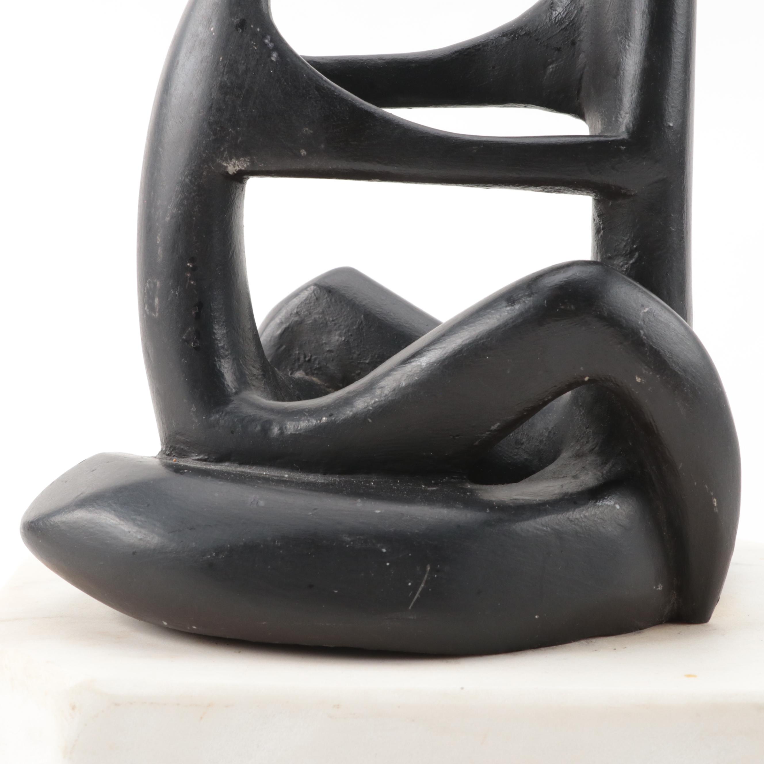 Agnes Adler Figurative Aluminum Sculpture "Rapture" with Signed Adler Book