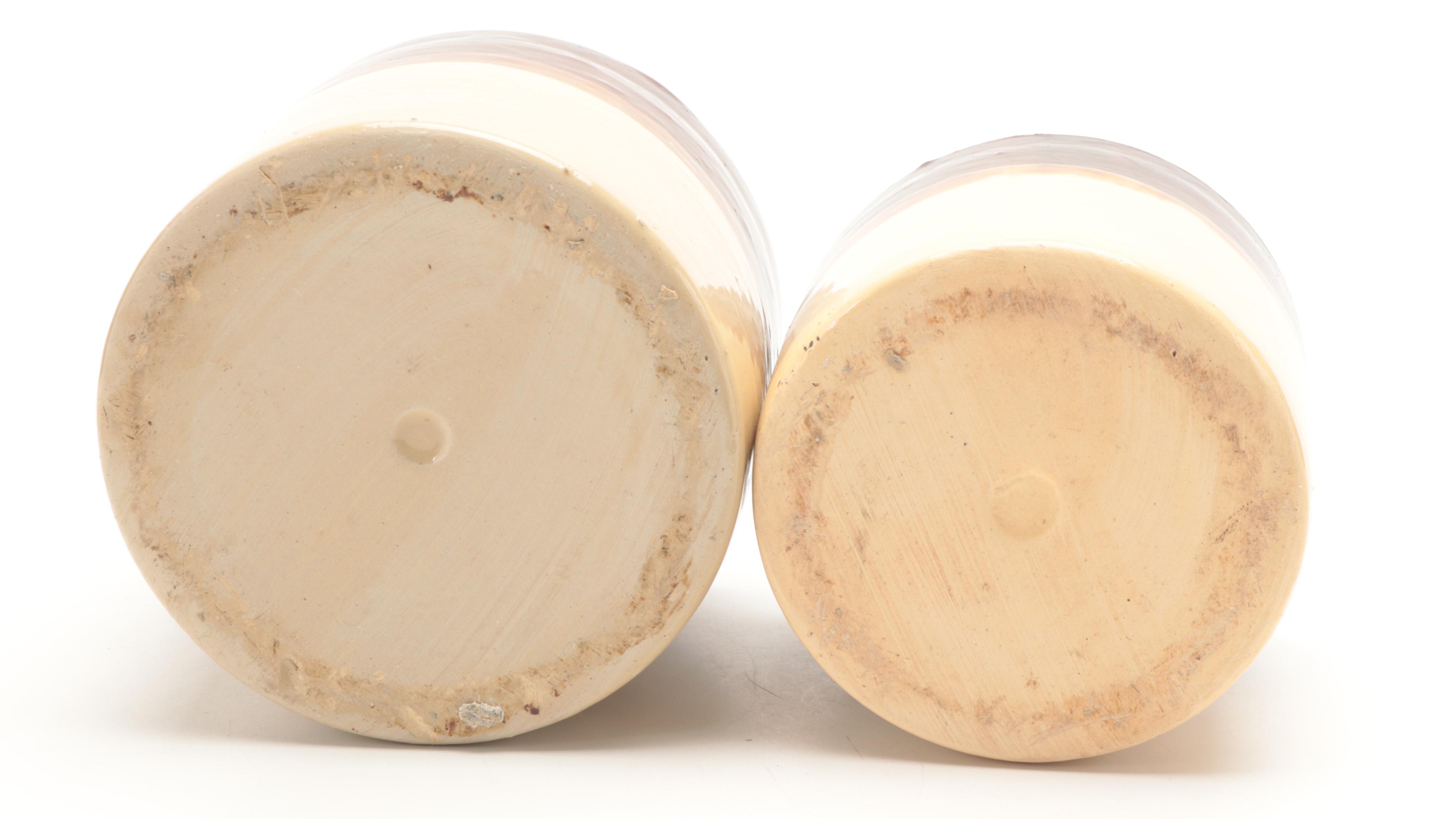 Triple Brown Stoneware Crocks with Other Stoneware Mixing Bowls, 20th Century