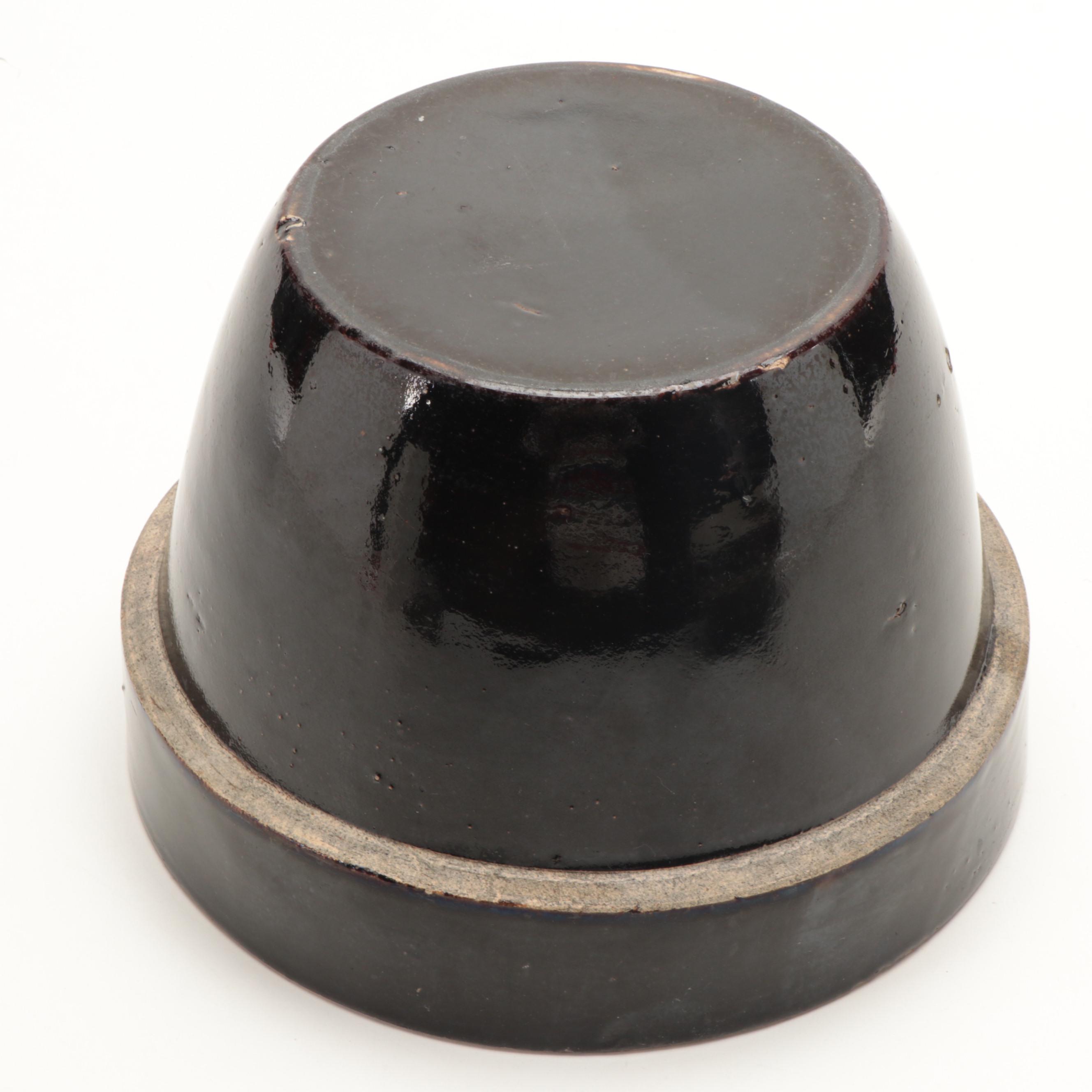 Triple Brown Stoneware Crocks with Other Stoneware Mixing Bowls, 20th Century