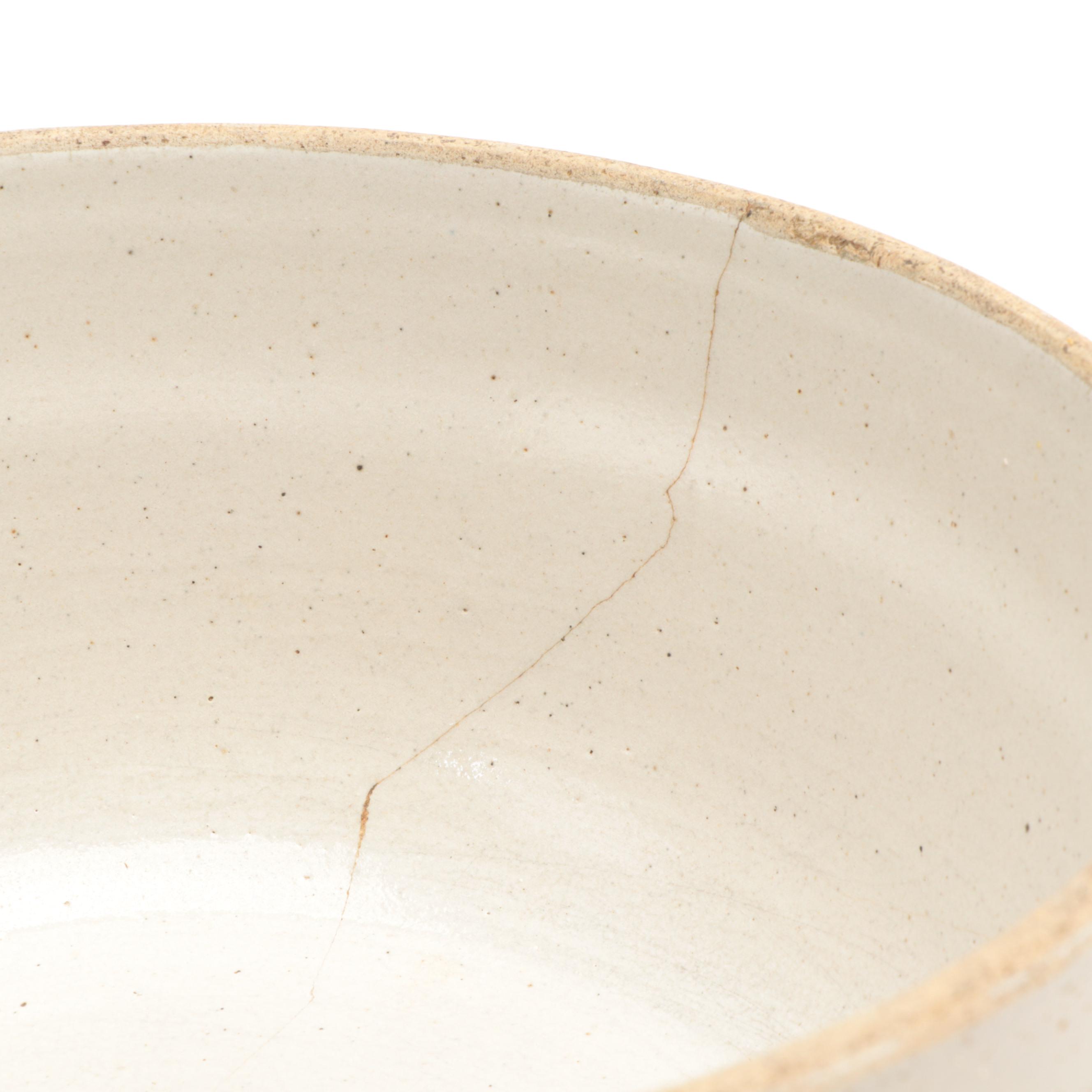 Triple Brown Stoneware Crocks with Other Stoneware Mixing Bowls, 20th Century