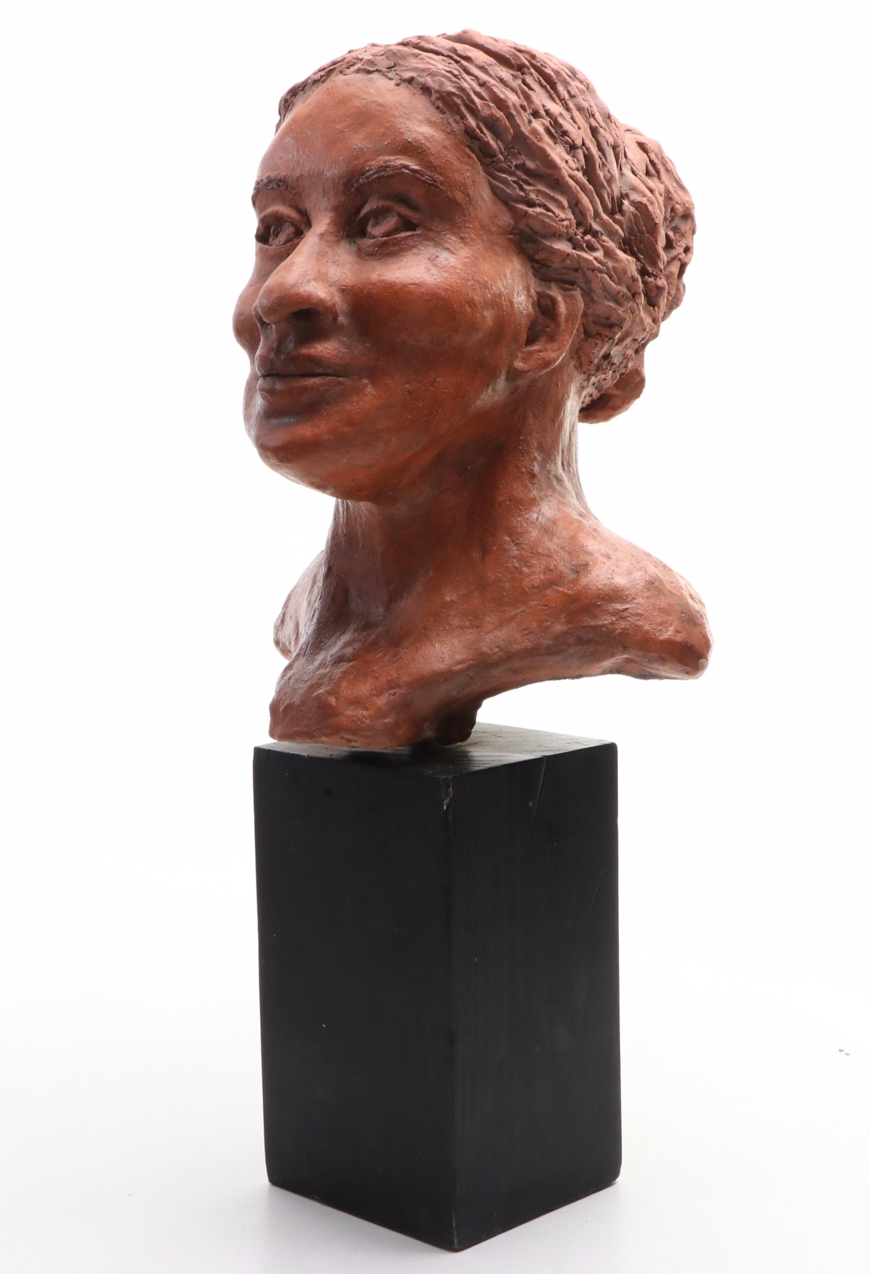 Modeled Clay Female Bust