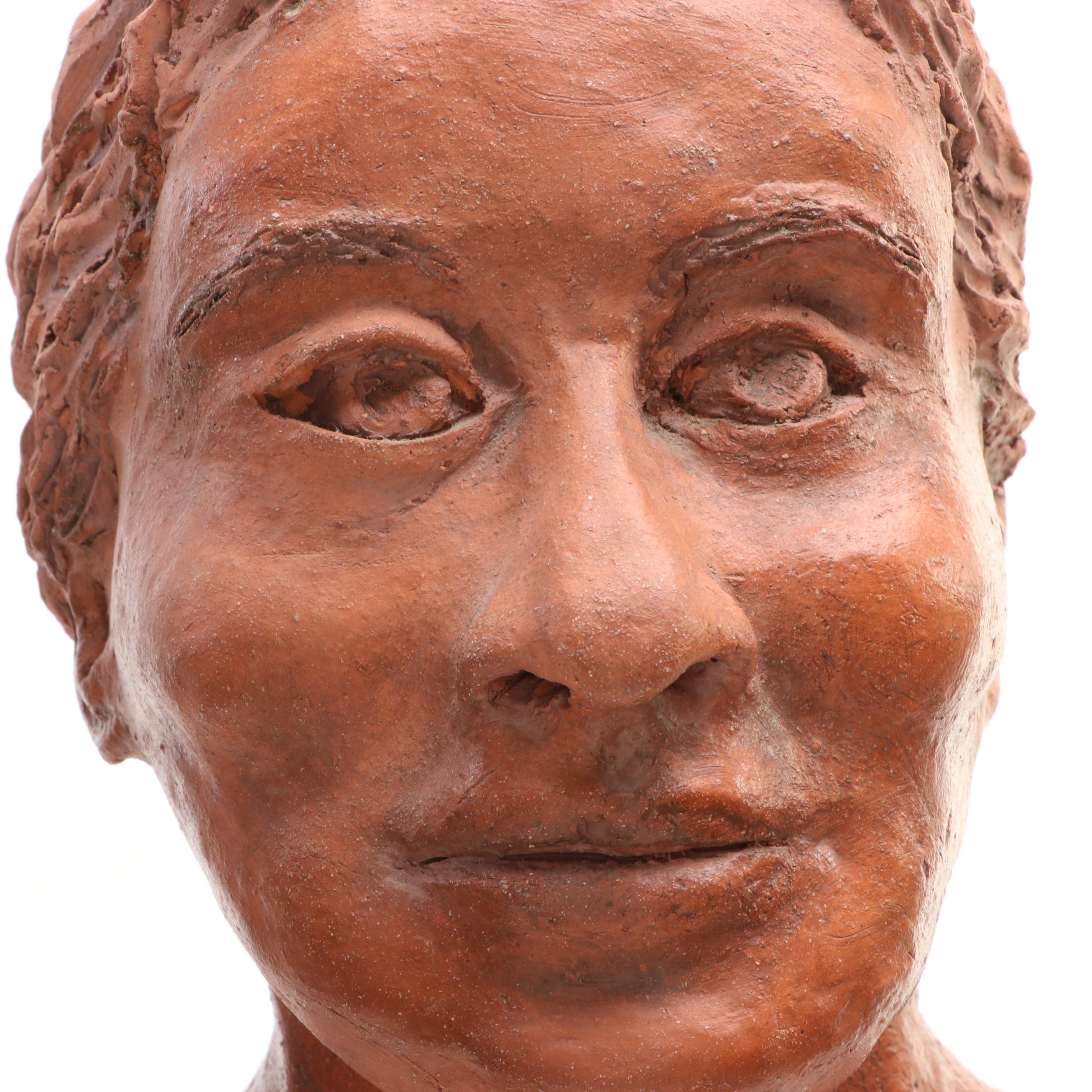Modeled Clay Female Bust