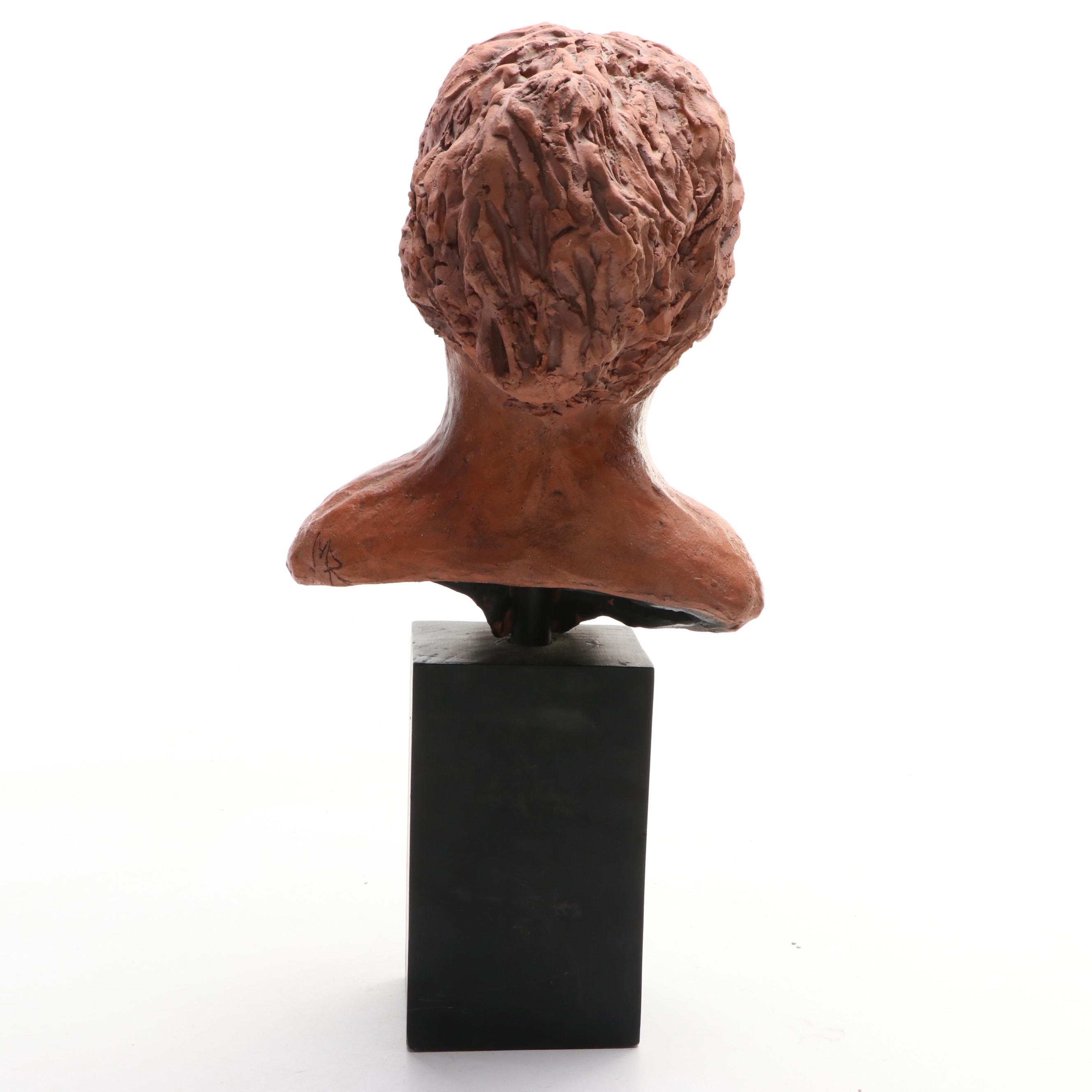 Modeled Clay Female Bust