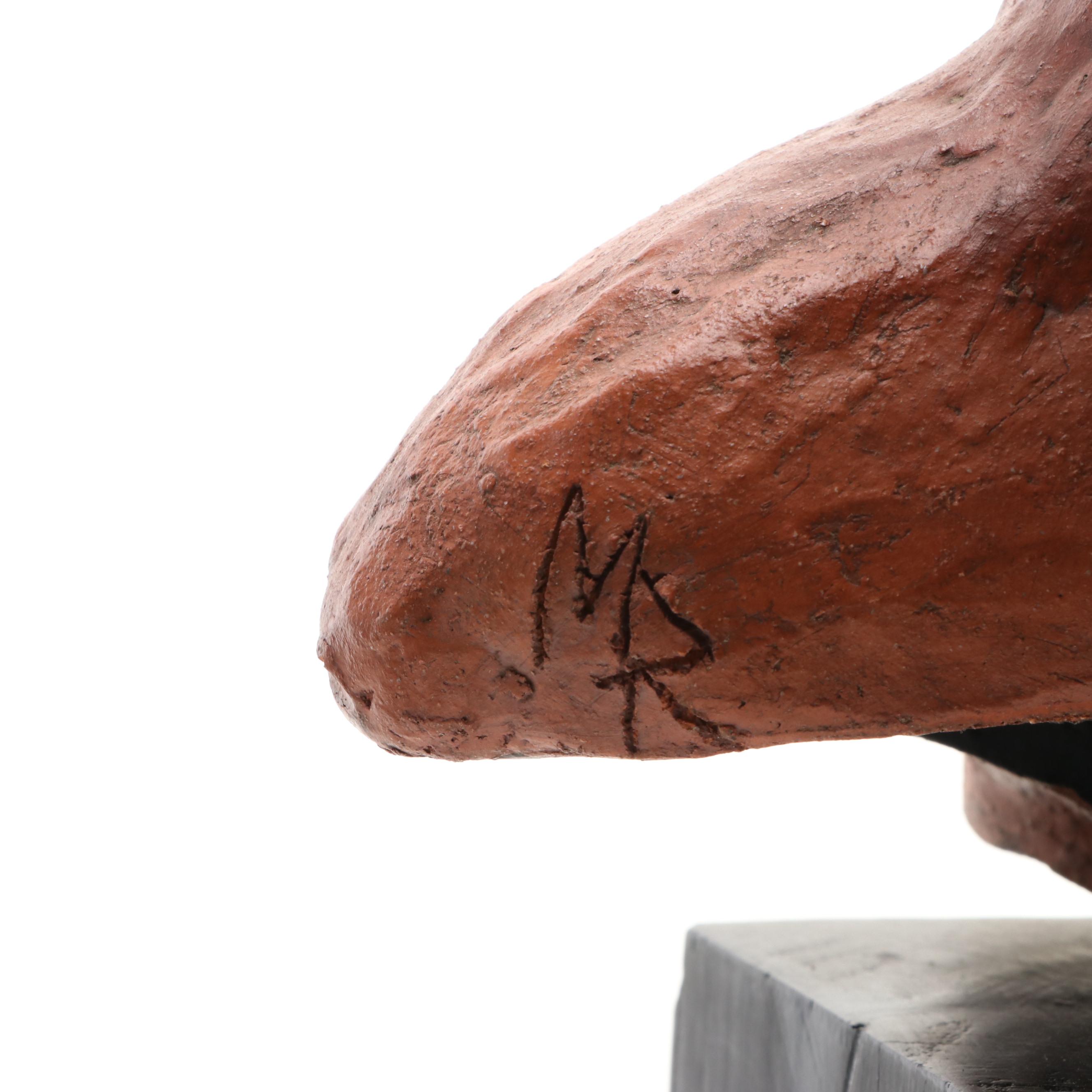 Modeled Clay Female Bust