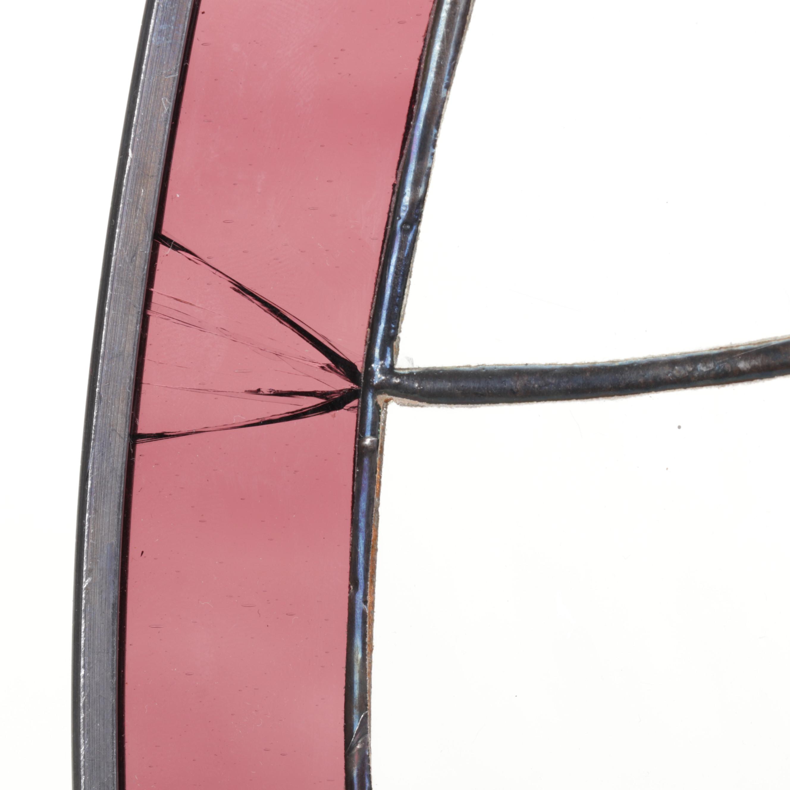 Rose Stained Glass Oval Panel and Window Sun Catchers