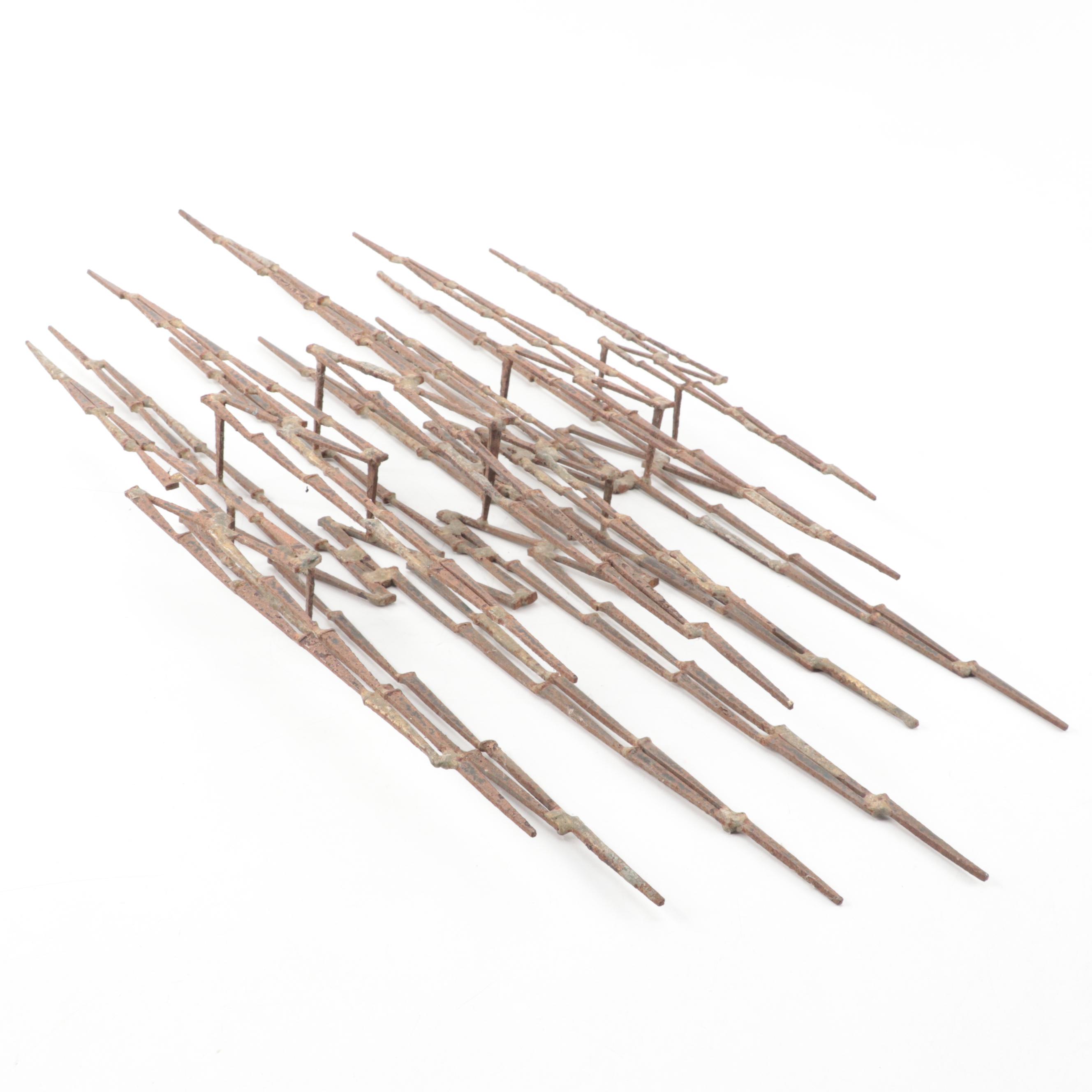Brutalist Style Wall Welded Cut Nail Sculpture