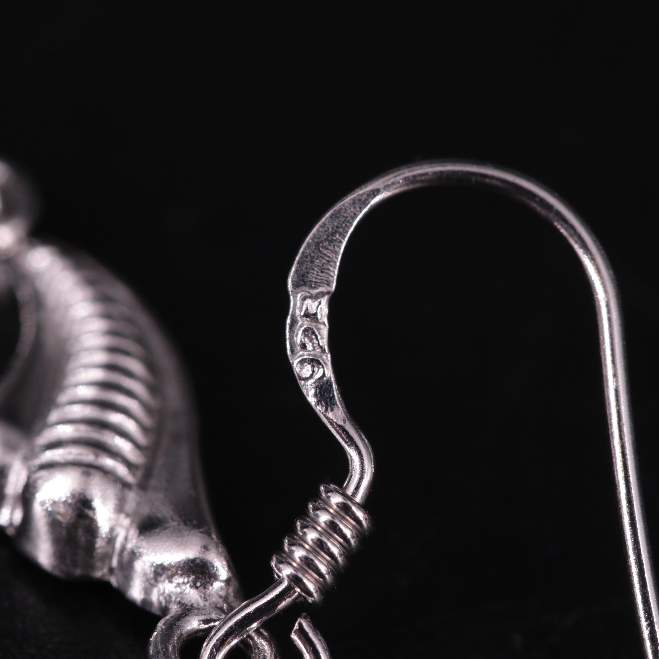 Sterling Silver Gemstone Dangle Earrings