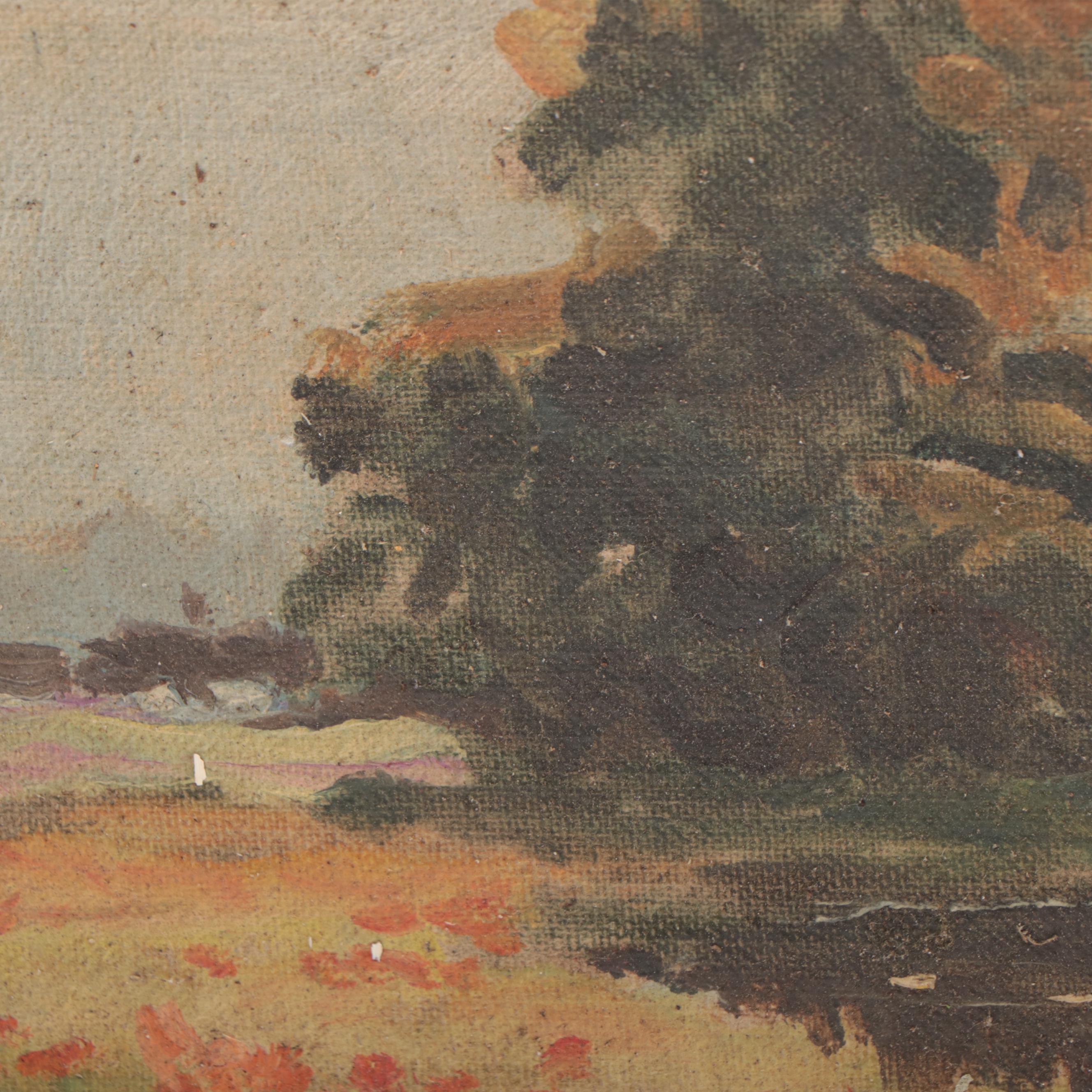 Pond Landscape Oil Painting